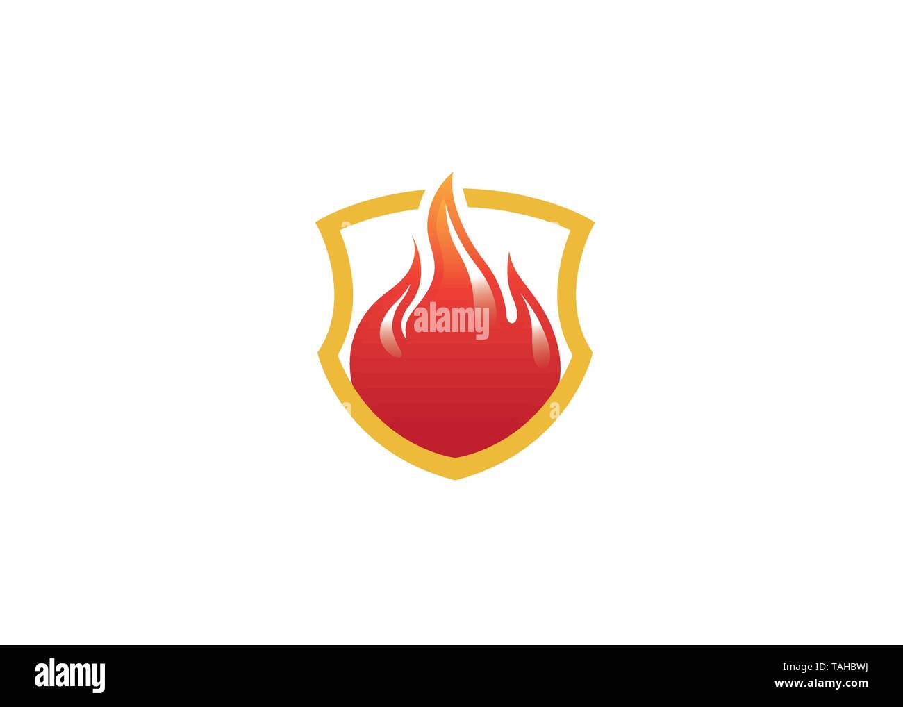 Creative Shield Fire Logo Stock Vector