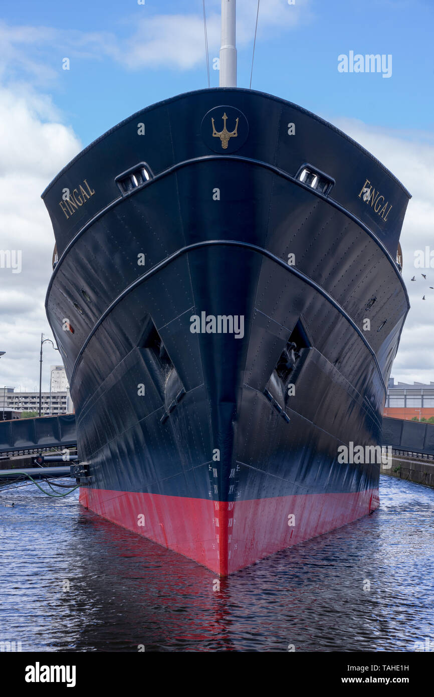 The MV Fingal, a luxury floating hotel permanently berthed in Leith