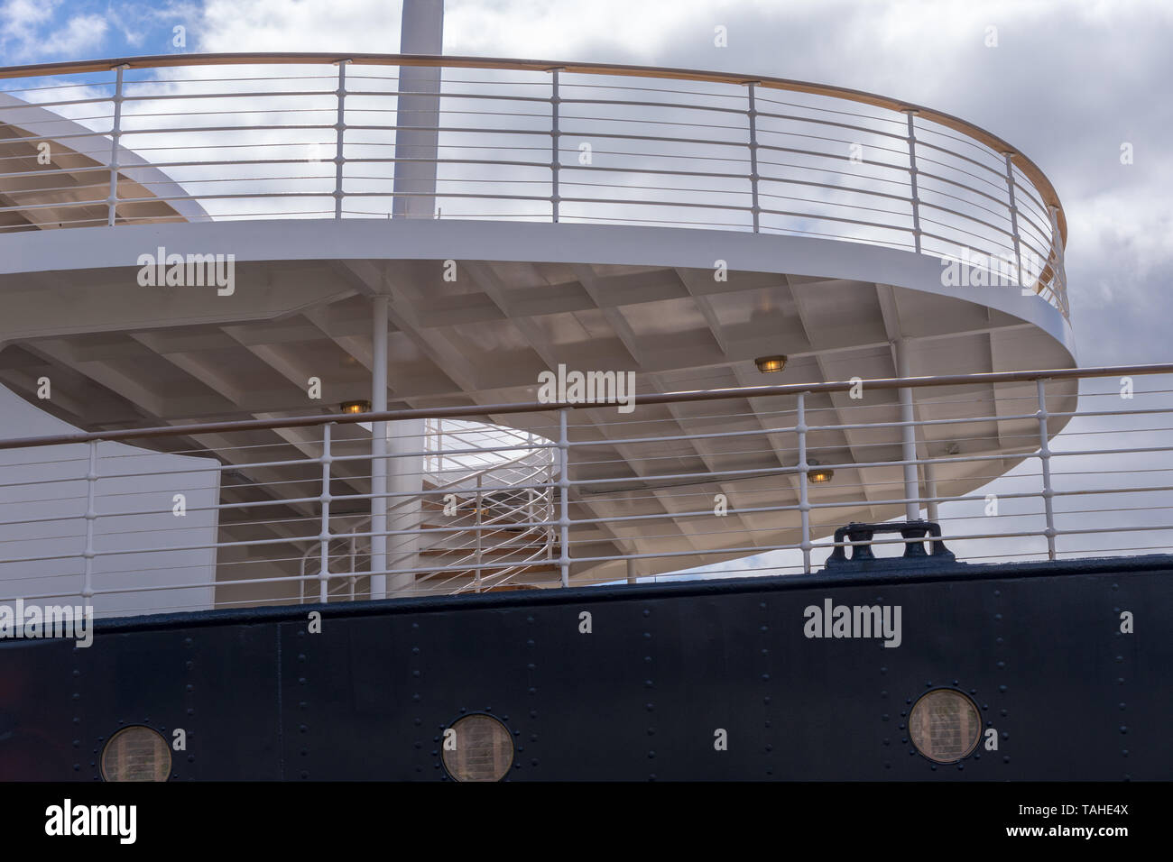 The MV Fingal, a luxury floating hotel permanently berthed in Leith
