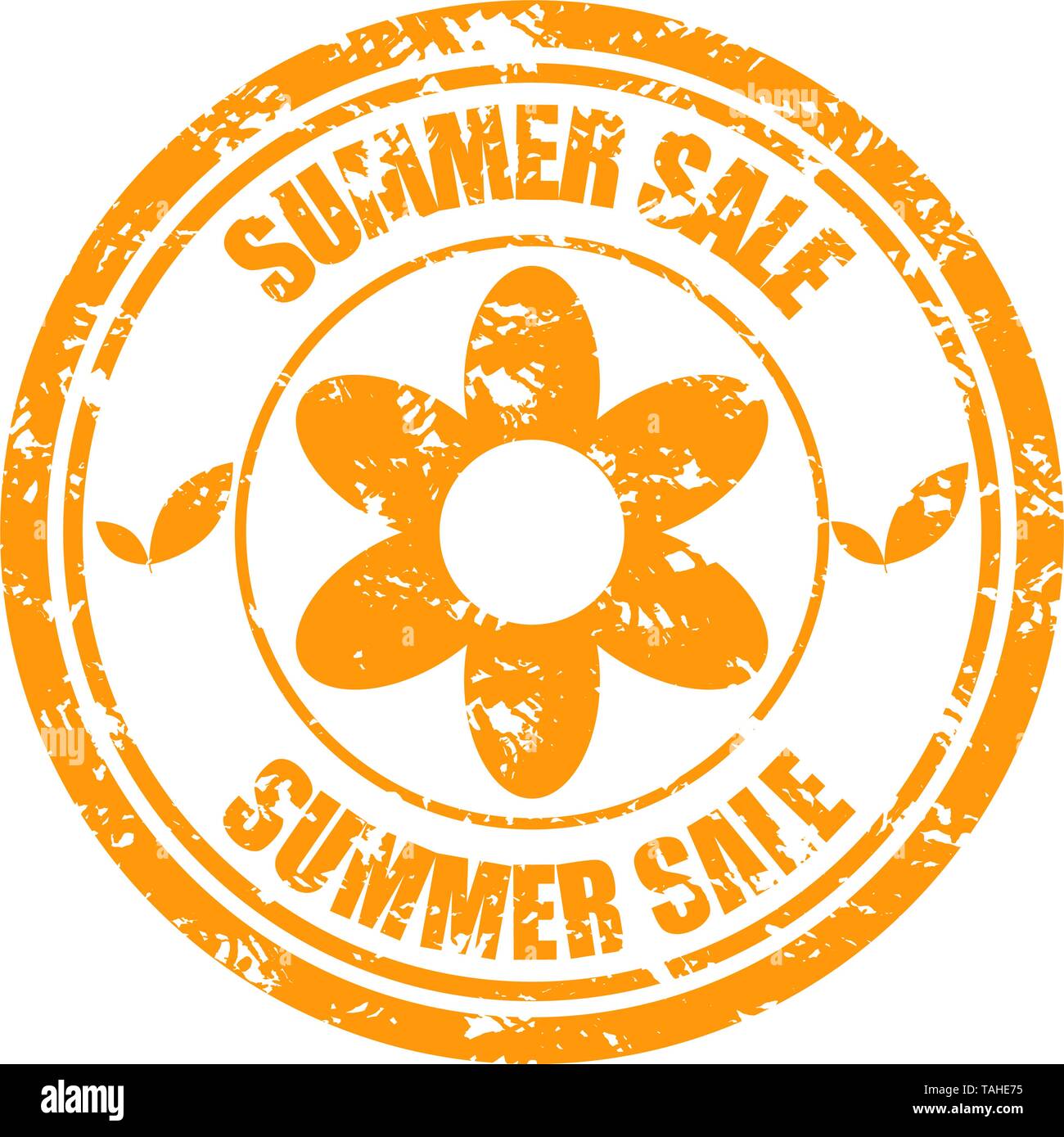 Summer sale texture rubber stamp isolated. Seasonal summer discount, rubber stamp sale