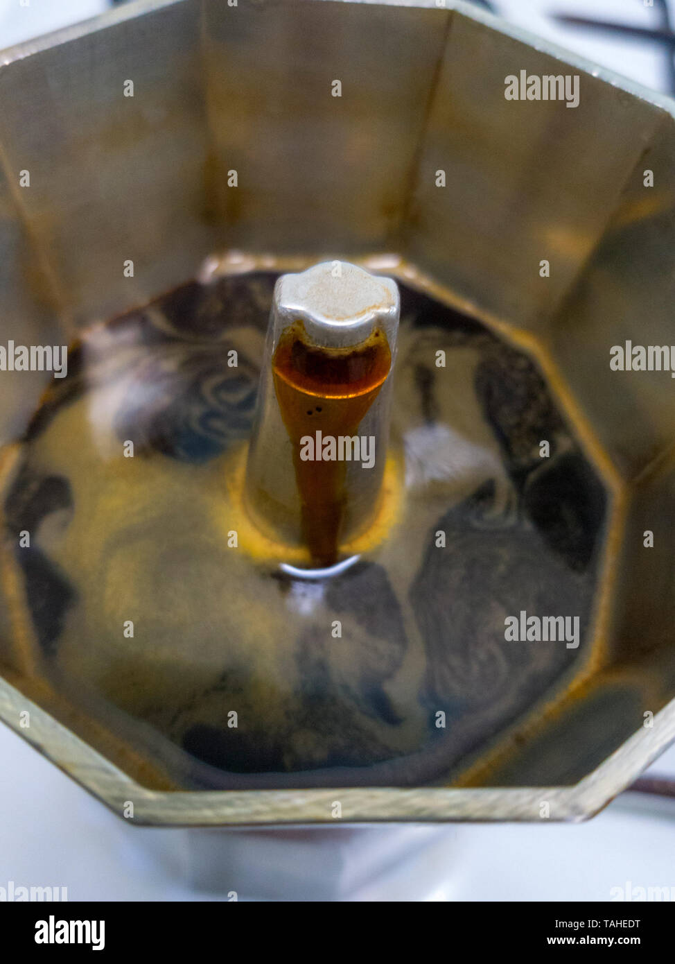 coffee maker on fire making coffee Stock Photo Alamy