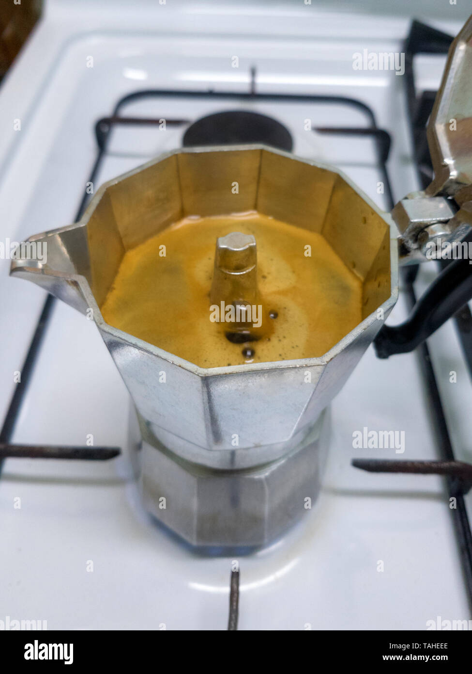 coffee maker on fire making coffee Stock Photo Alamy