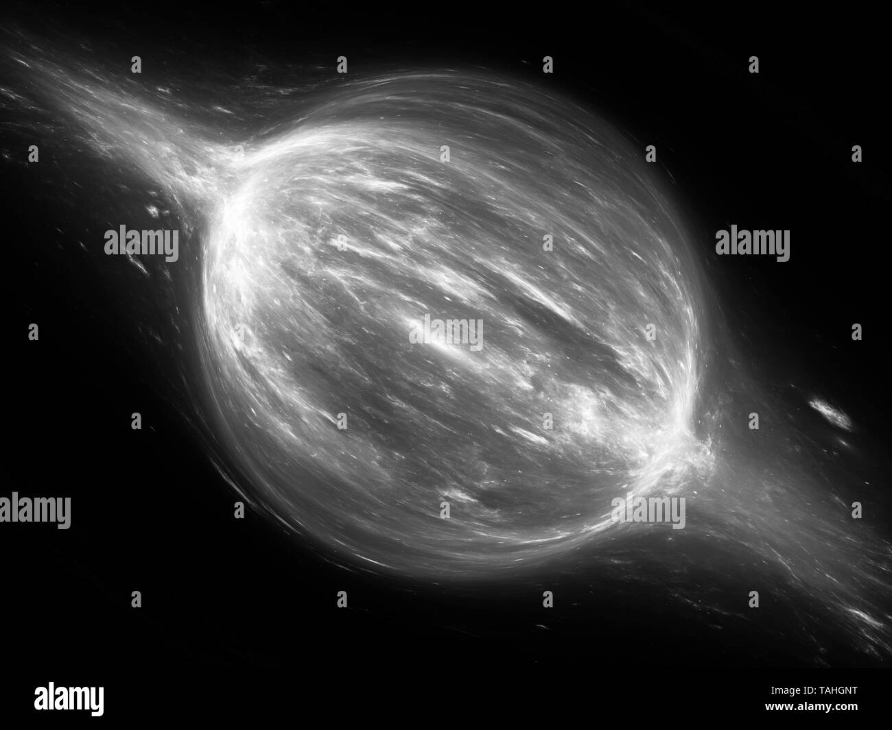 Bipolar force in space, computer generated abstract intensity map black ...
