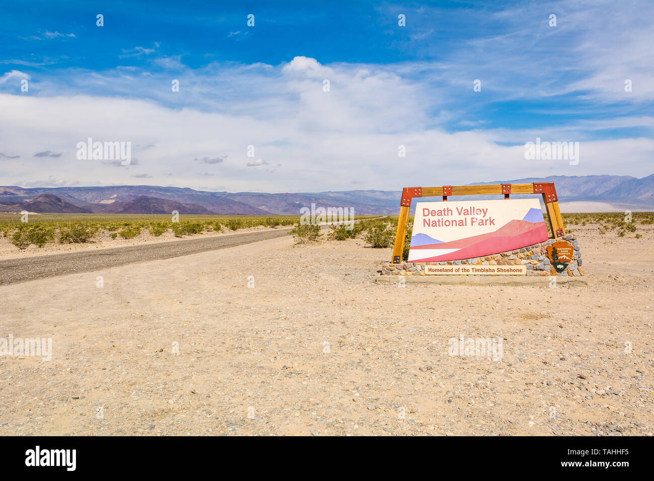 PANAMINT SPRINGS, USA - April 4, 2019: Death Valley National Park west  entrance sign on a sunny day. California, USA Stock Photo - Alamy