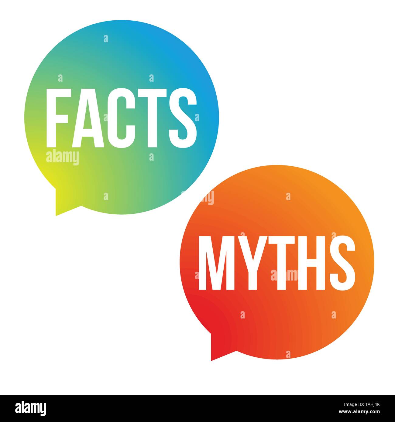 Facts Myths speech bubbles vector Stock Vector