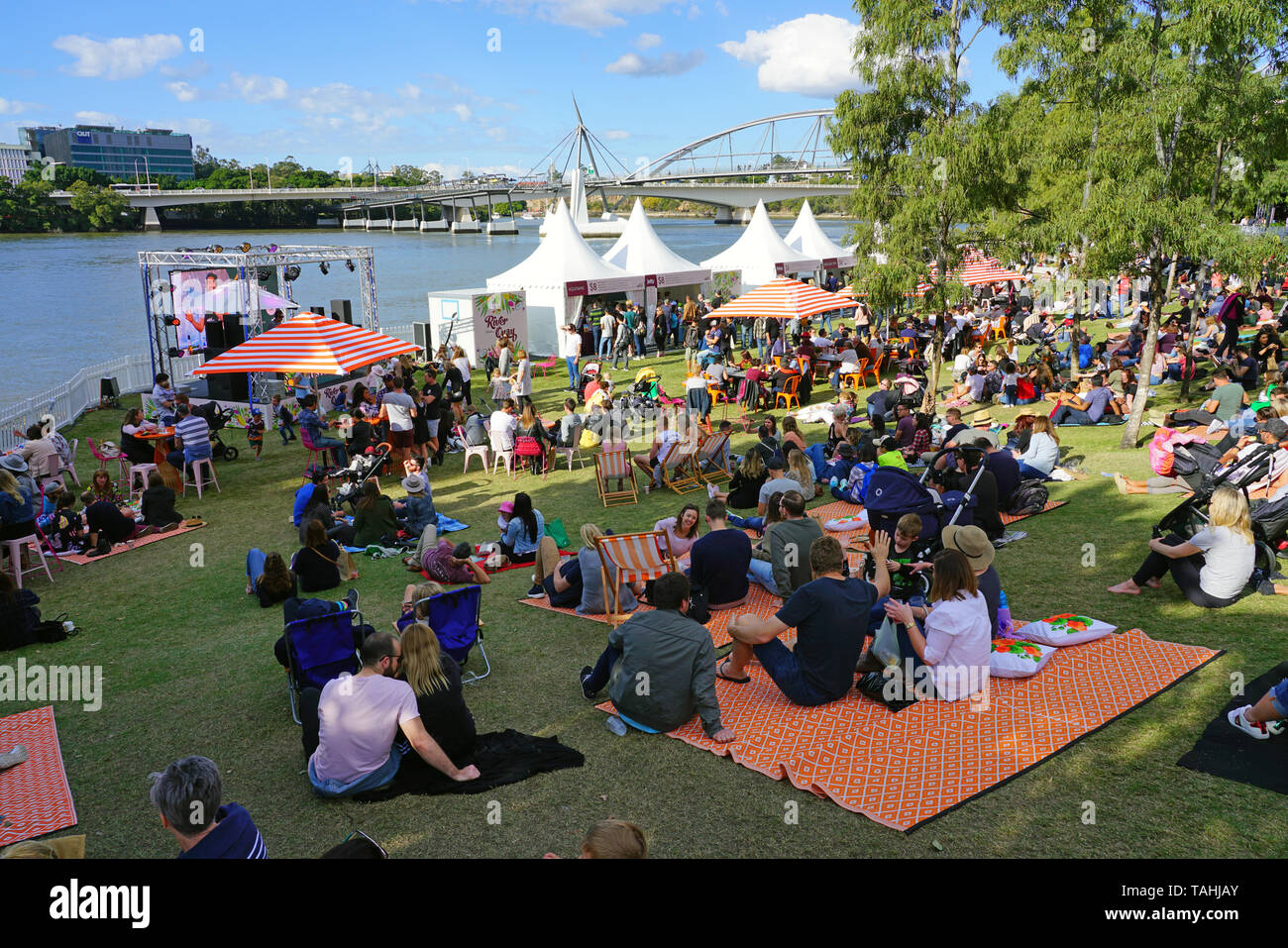 BRISBANE, AUSTRALIA 22 JUL 2018 View of the Regional Flavours food and wine festival in South