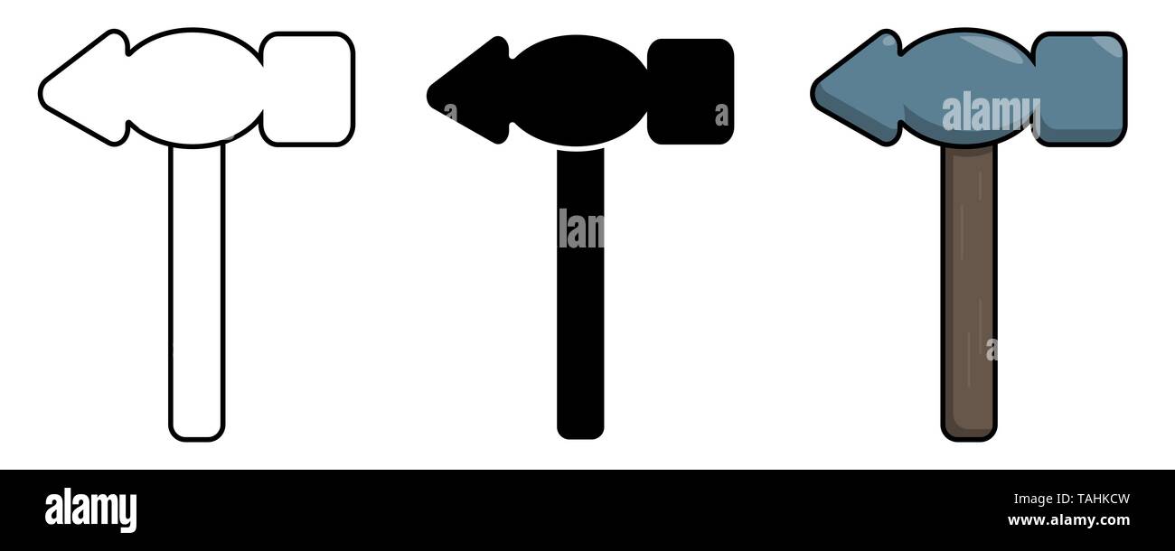 Hammer icon set. Isolated stock vector illustration Stock Vector