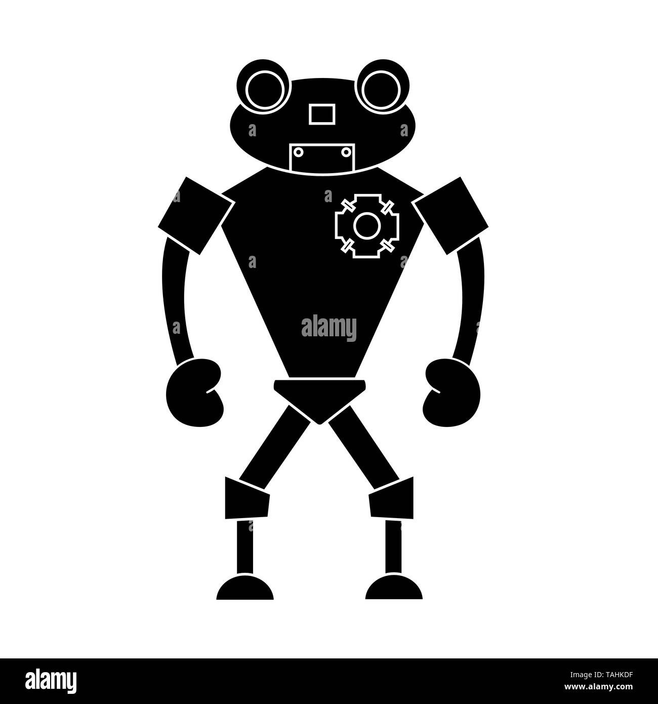 Robot simple character. Isolated stock vector illustration Stock Vector