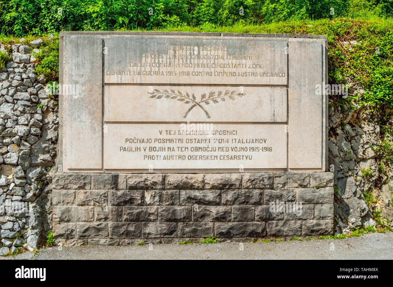 Kobarid Slovenia italian military memorial Caporetto World War I landmark Europe Stock Photo