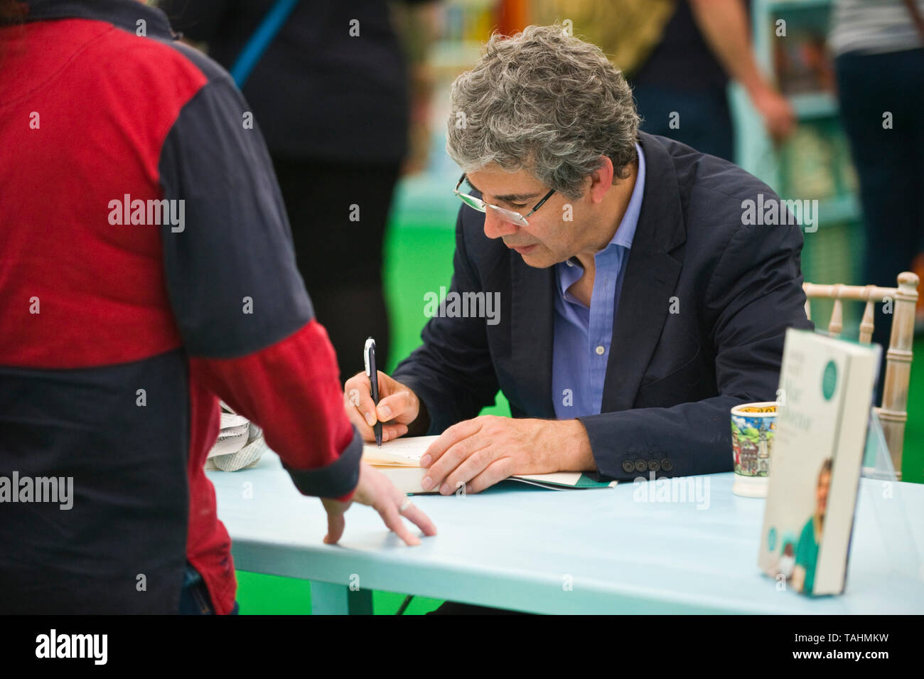 David Nott Welsh born consultant surgeon book signing at Hay Festival Hay-on-Wye Powys Wales UK Stock Photo