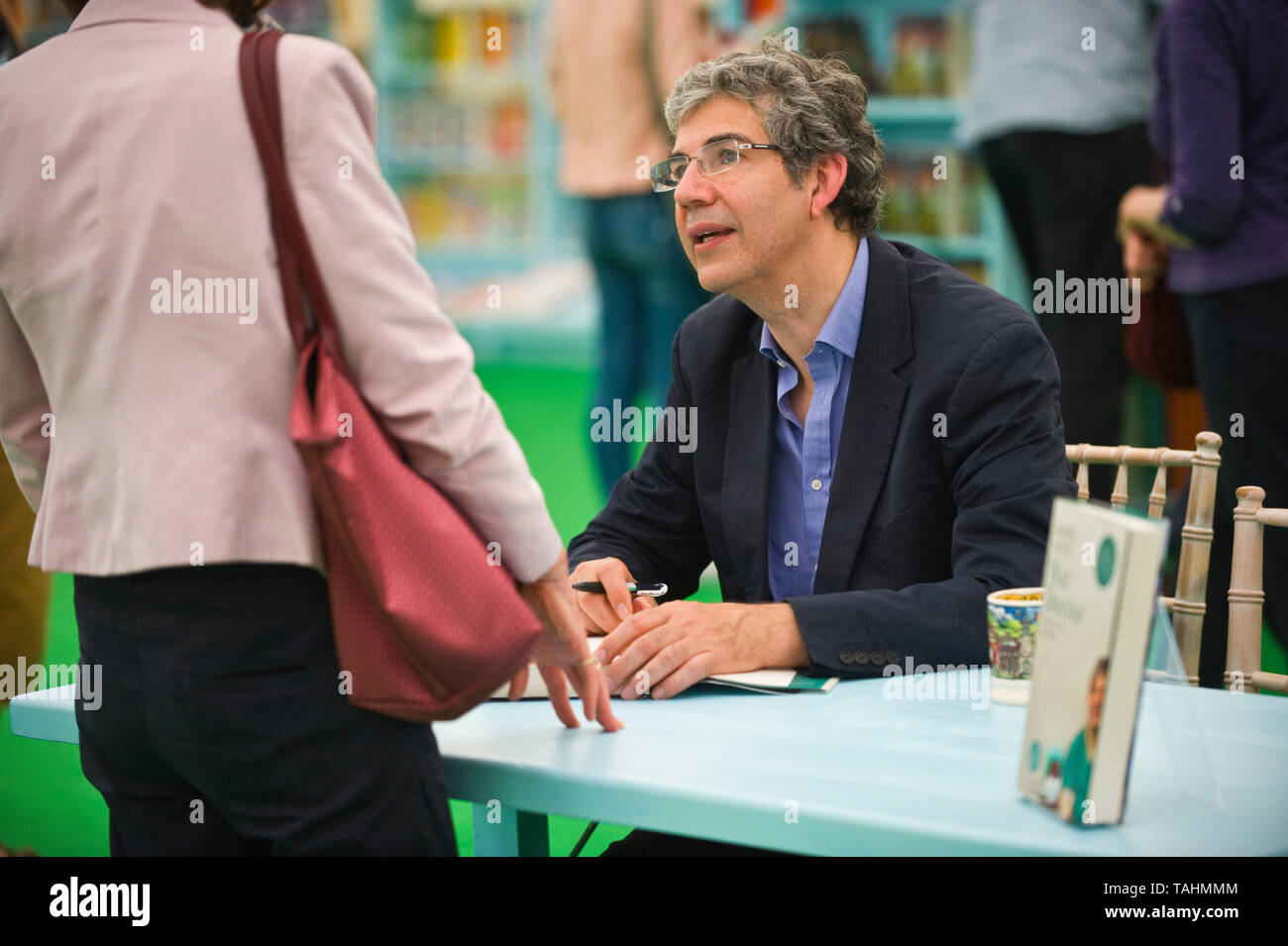 David Nott Welsh born consultant surgeon book signing at Hay Festival Hay-on-Wye Powys Wales UK Stock Photo