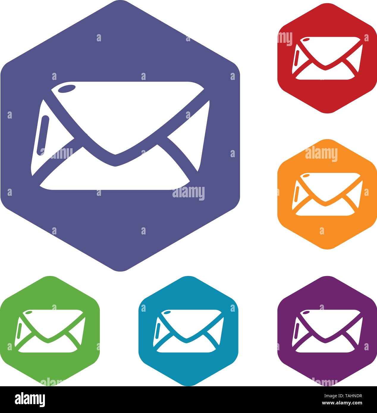 Mail icons vector hexahedron Stock Vector