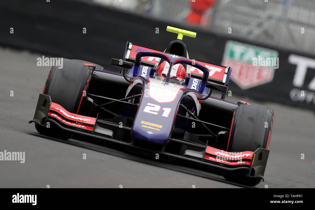 Trident's Ralph Boschung during race one of the FIA Formula 2 Championship at the Circuit de Monaco, Monaco. Stock Photo