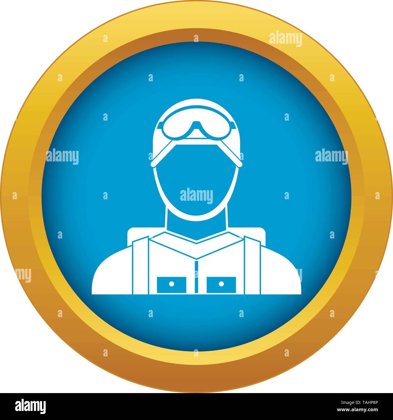 Military paratrooper icon blue vector isolated Stock Vector