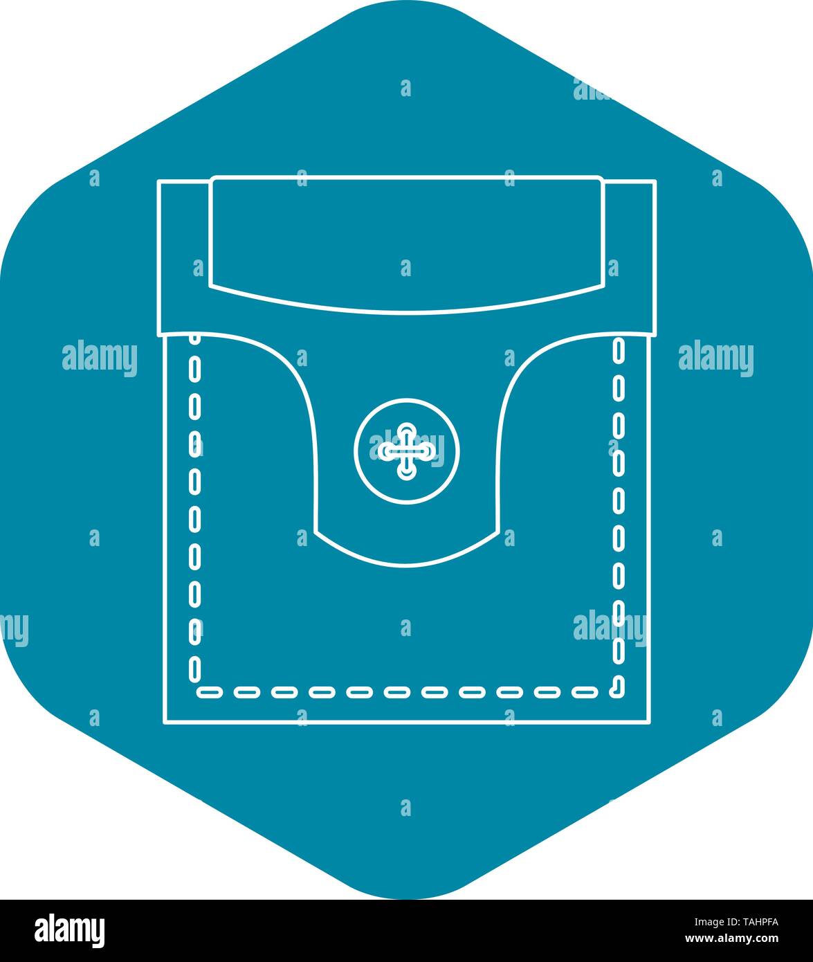 Pocket with valve and button icon, outline style Stock Vector Image ...