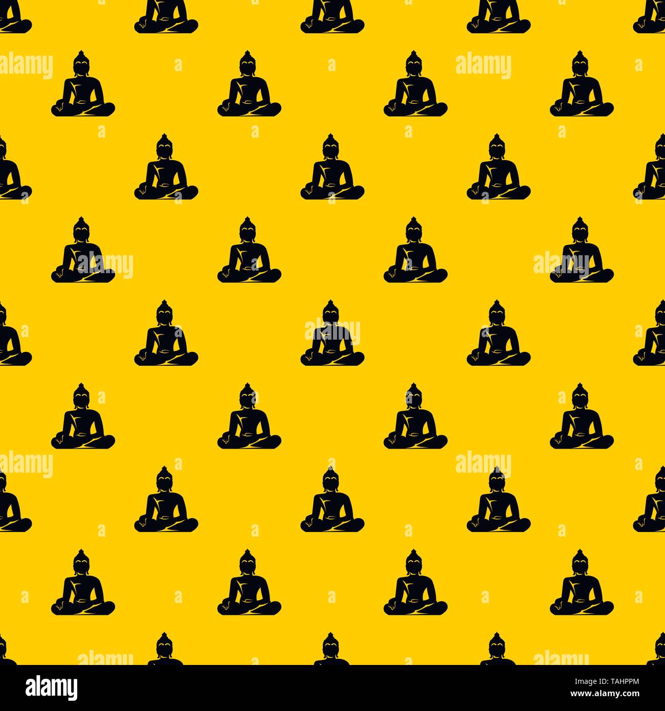 Statue of Buddha sitting in lotus pose pattern vector Stock Vector ...
