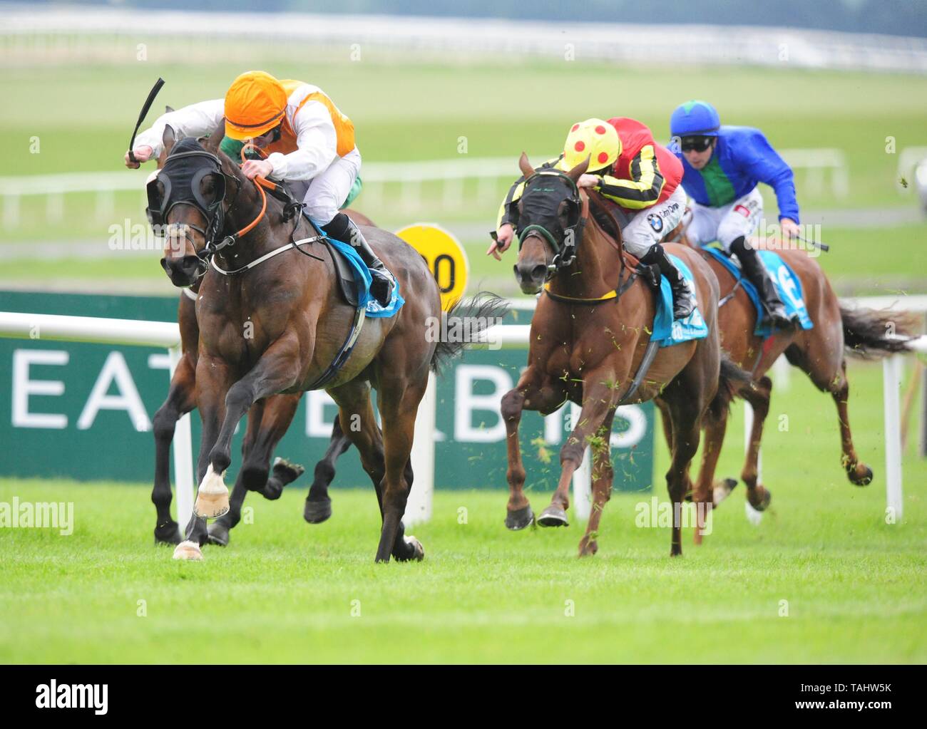 Insignia of Rank ridden by Gary Carroll win the FBD Hotels and Resorts Premier Handicap during day one of the Curragh Spring Festival at Curragh Racecourse, County Kildare Stock Photo