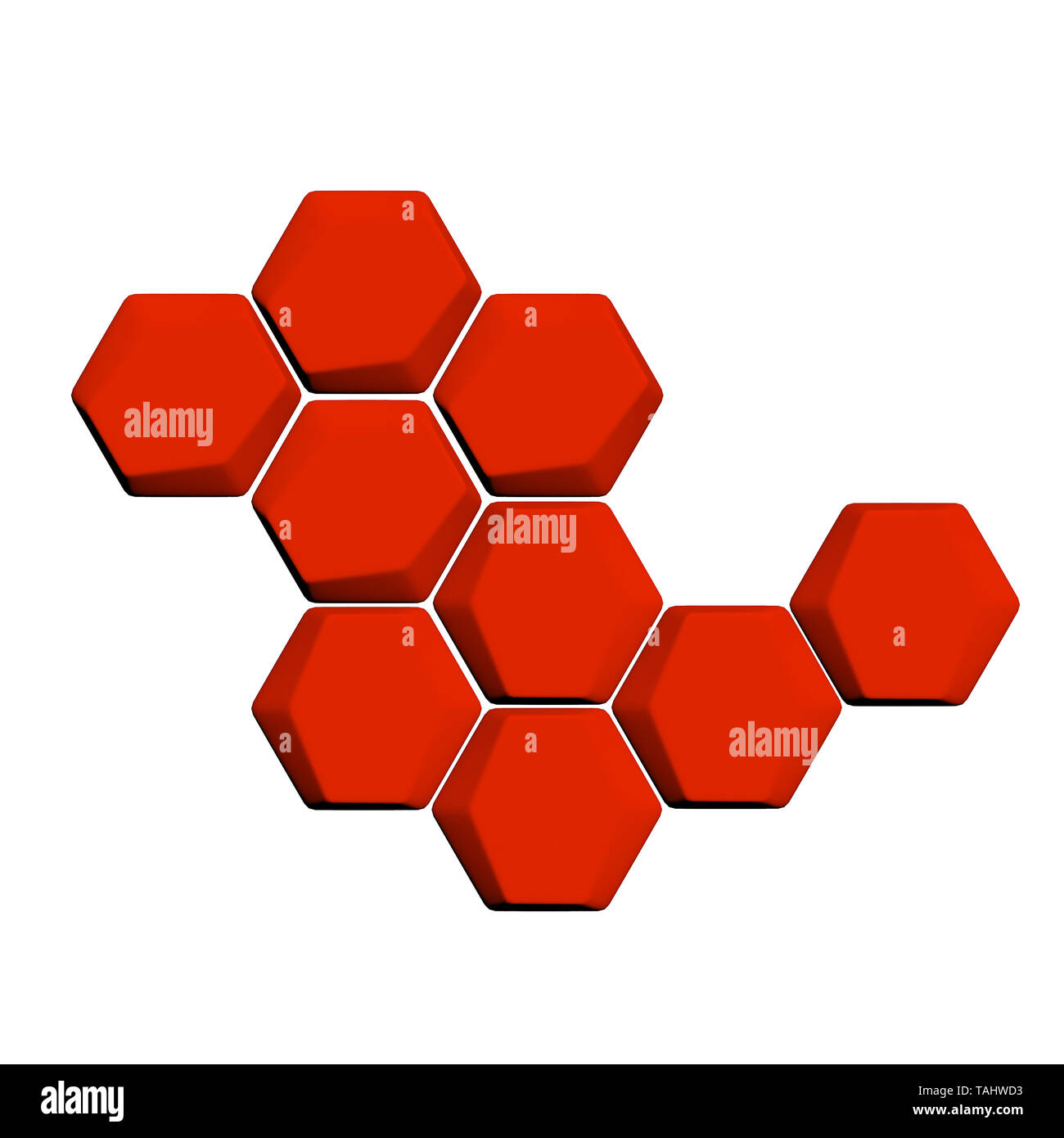 3d render hexagon graphic sign Stock Photo