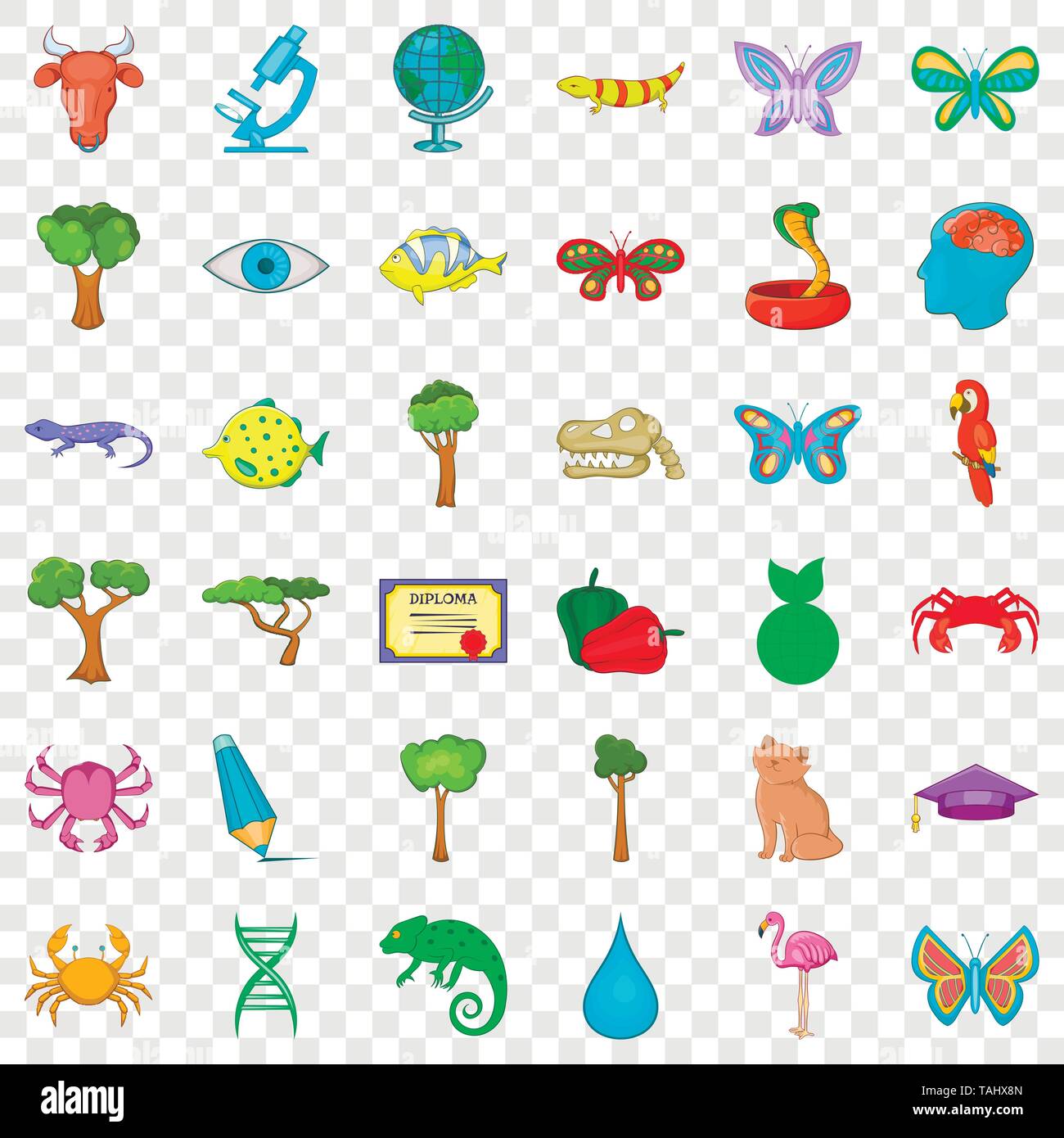 Green planet icons set, cartoon style Stock Vector Image & Art - Alamy