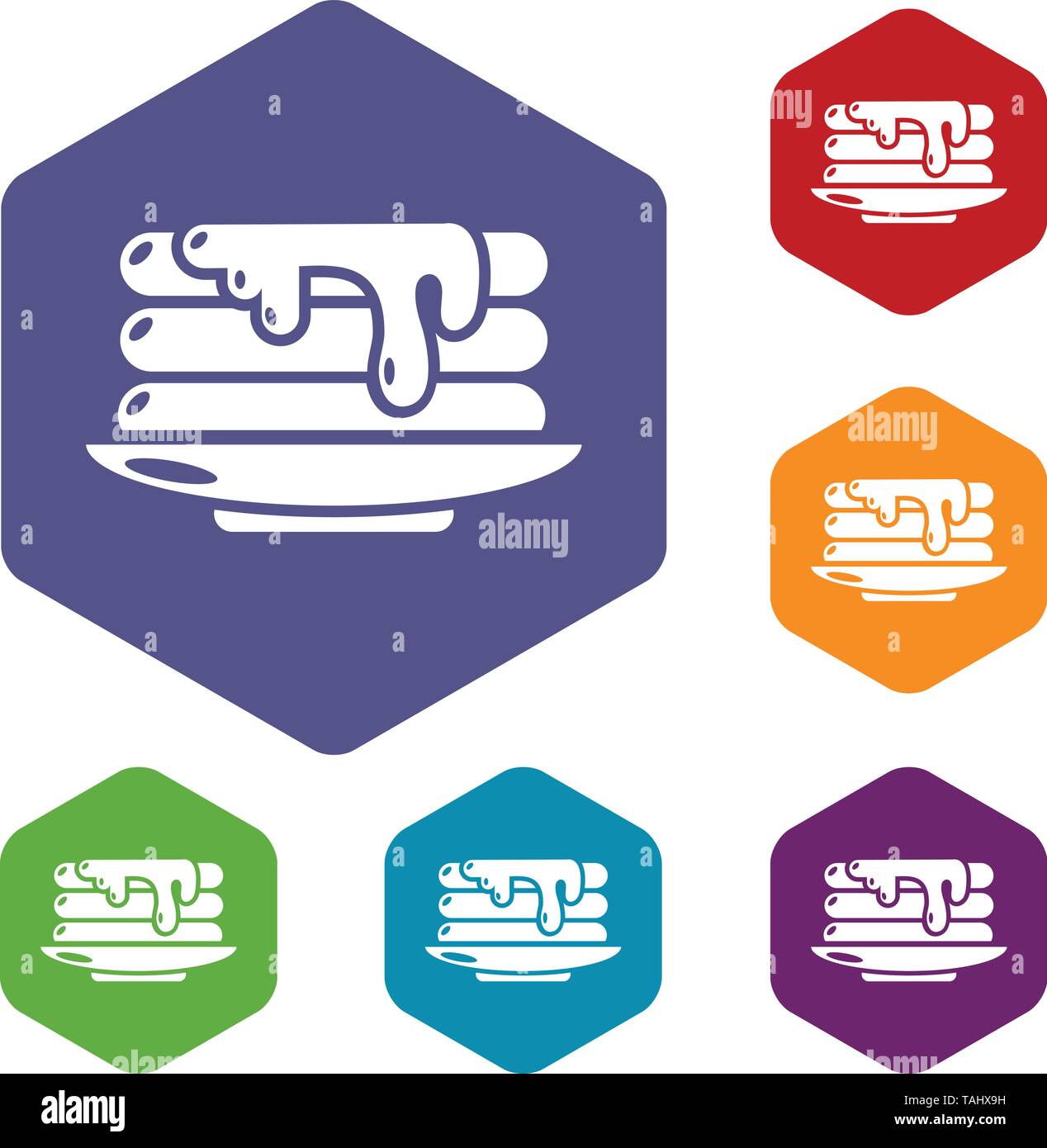 Pancakes icons vector hexahedron Stock Vector