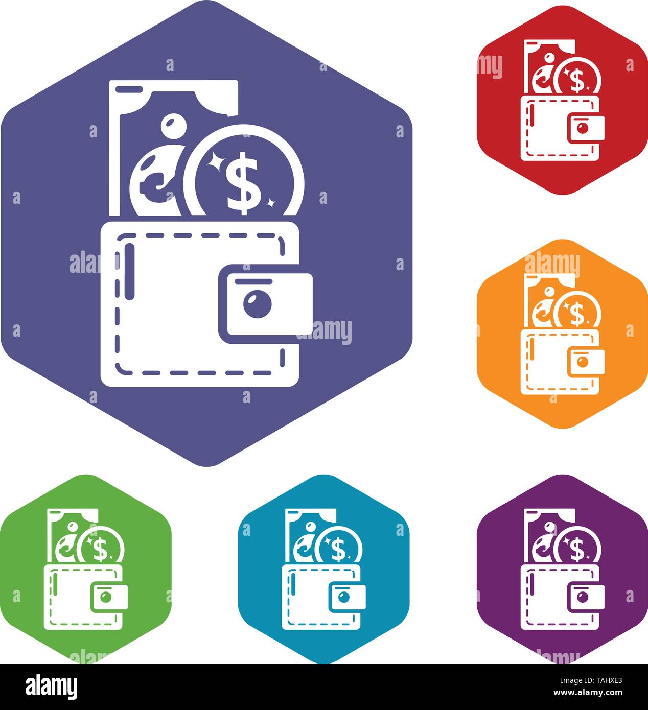Purse icons vector hexahedron Stock Vector
