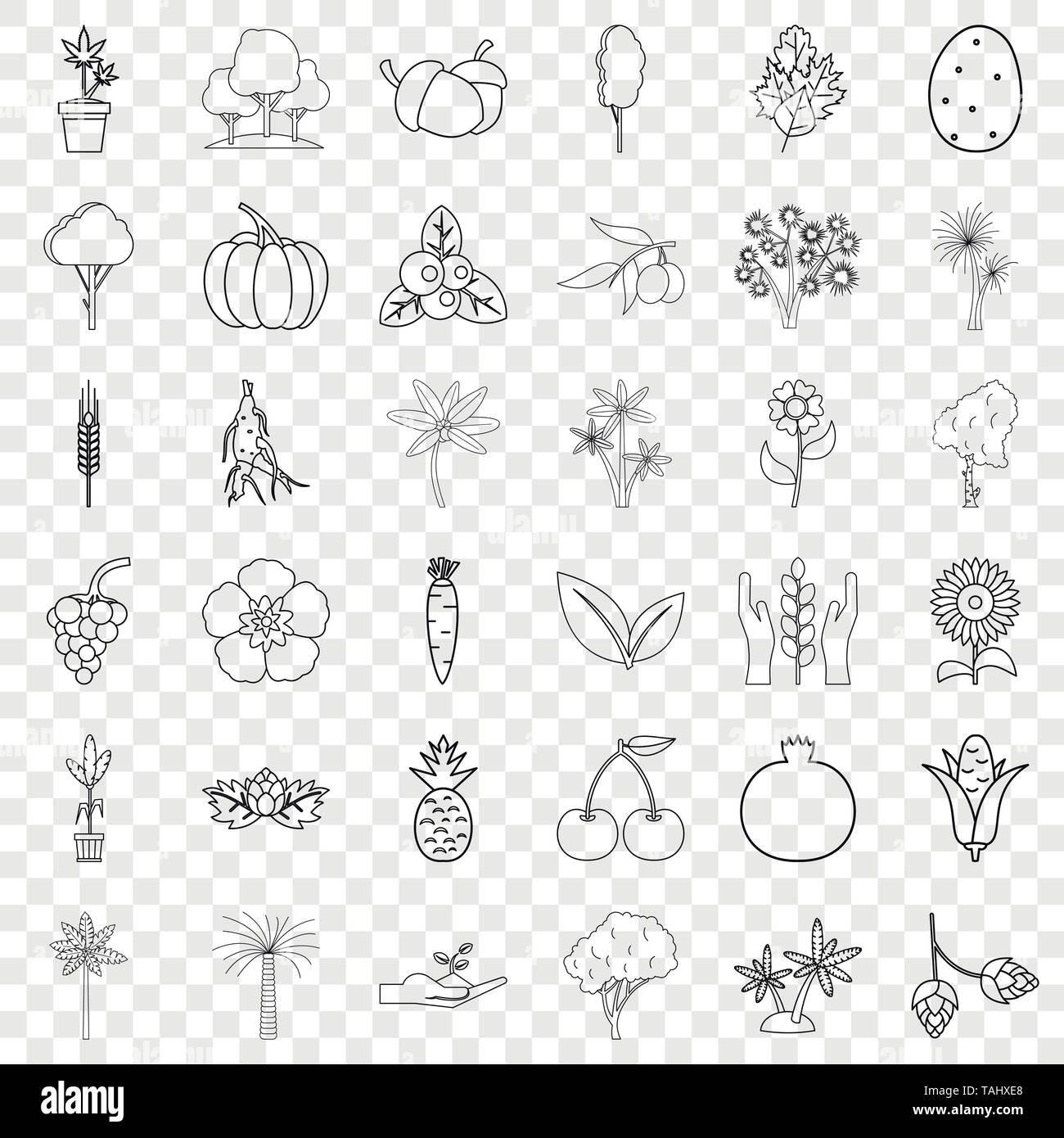 Foliage icons set, outline style Stock Vector Image & Art - Alamy