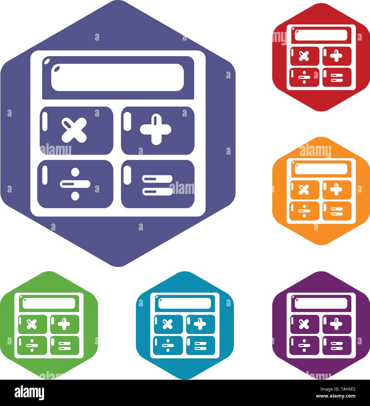 Calculator icons vector hexahedron Stock Vector