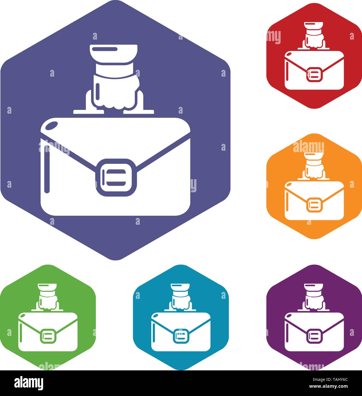 Portfolio icons vector hexahedron Stock Vector