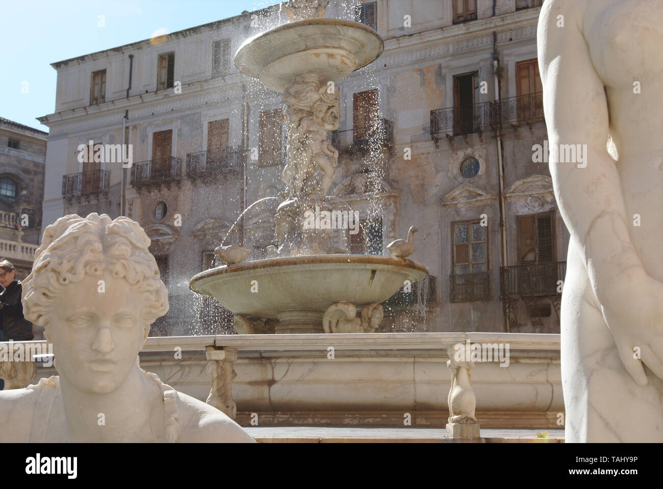 Pretoria fountain, Palermo, Italy Stock Photo
