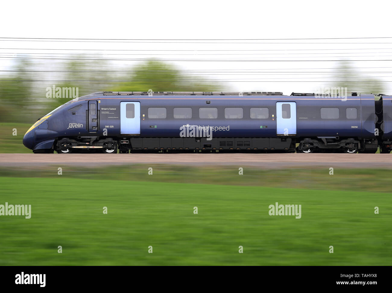 A southeastern highspeed javelin train passes through ashford hires