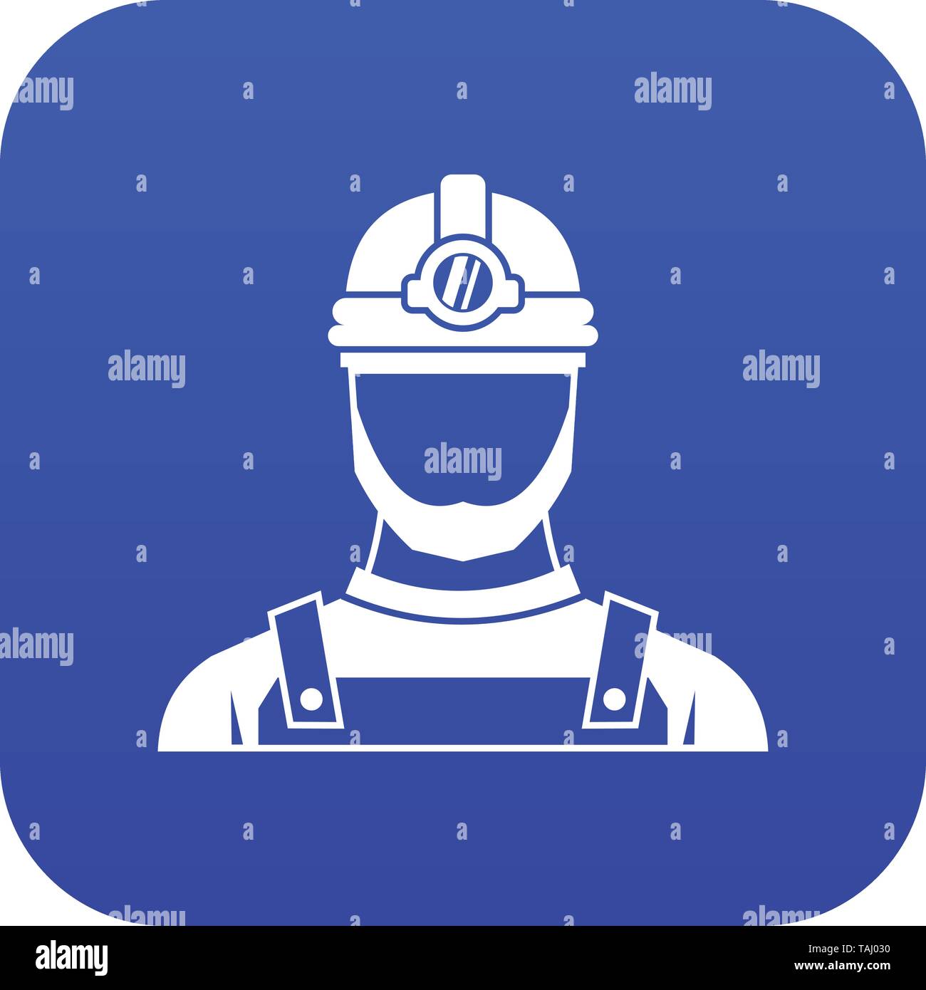 Male miner icon digital blue Stock Vector