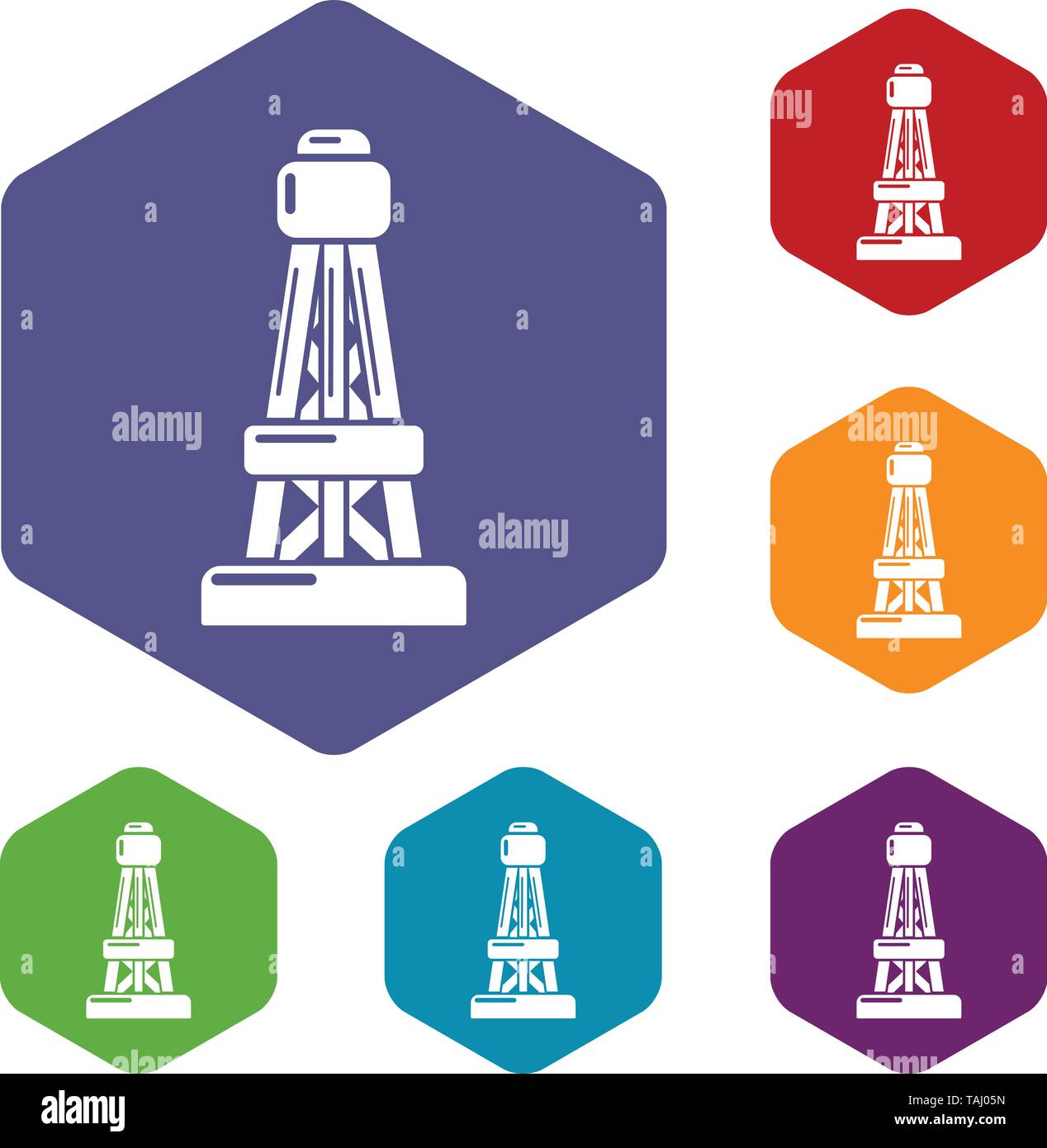 Power line icons vector hexahedron Stock Vector