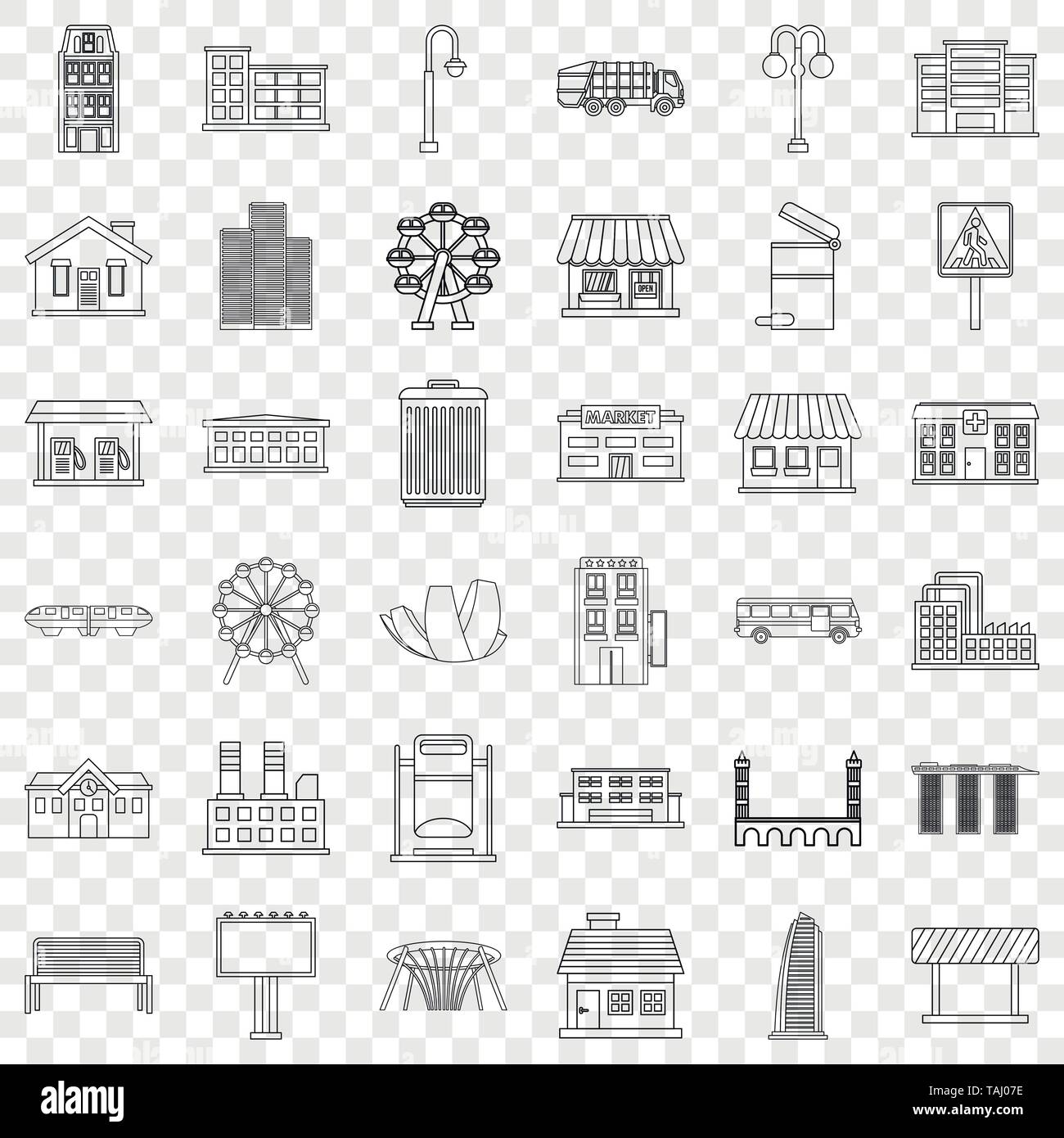 Traffic icons set, outline style Stock Vector Image & Art - Alamy