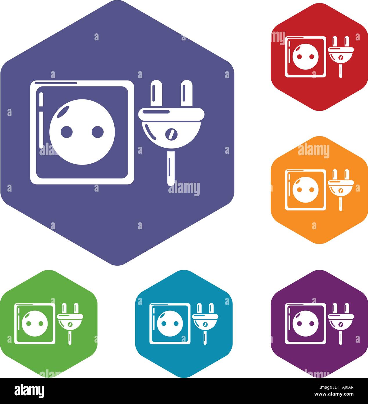 Electric outlet icons vector hexahedron Stock Vector