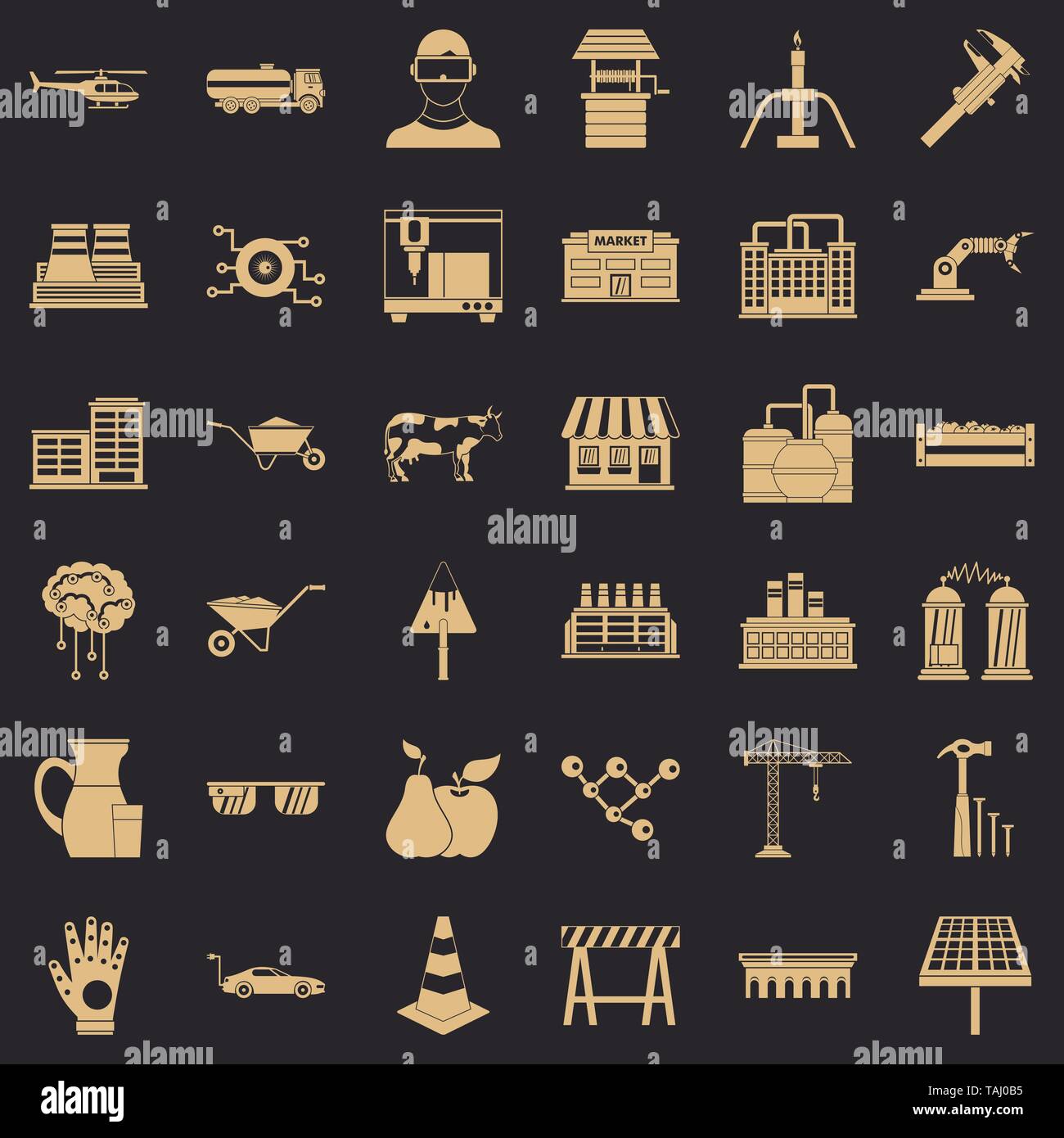 Building icons set, simple style Stock Vector Image & Art - Alamy