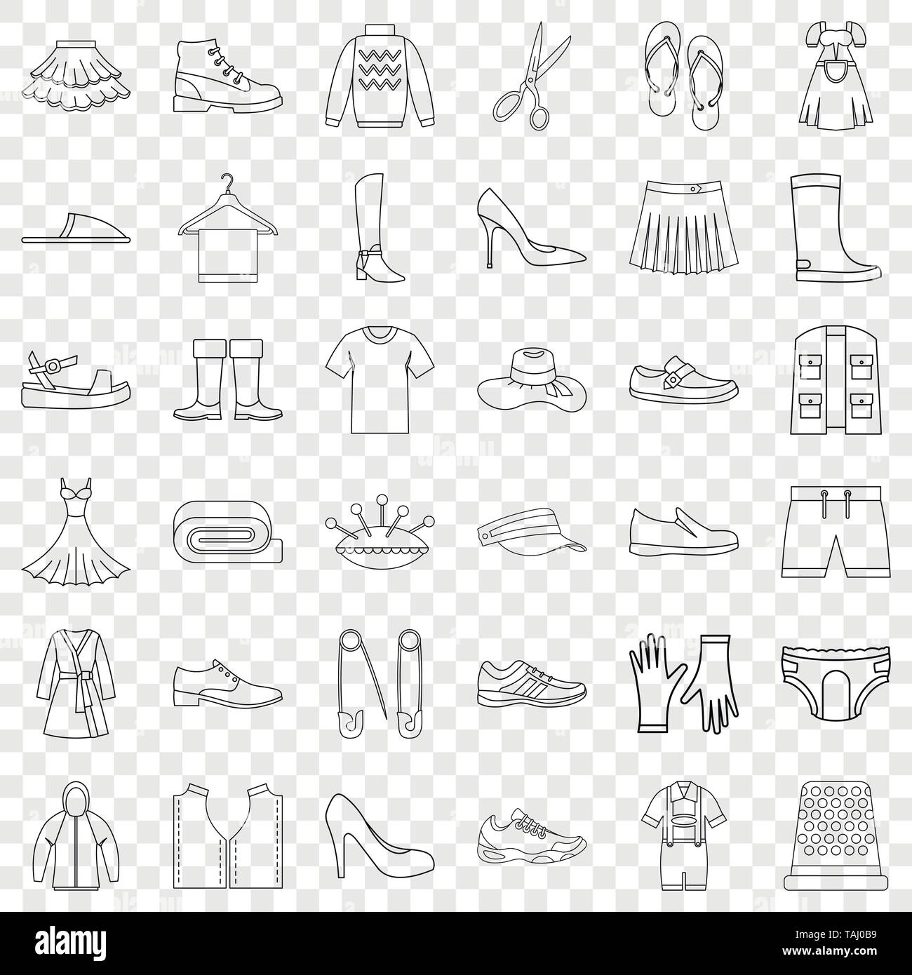 Tailor icons set outline style hi-res stock photography and images - Alamy