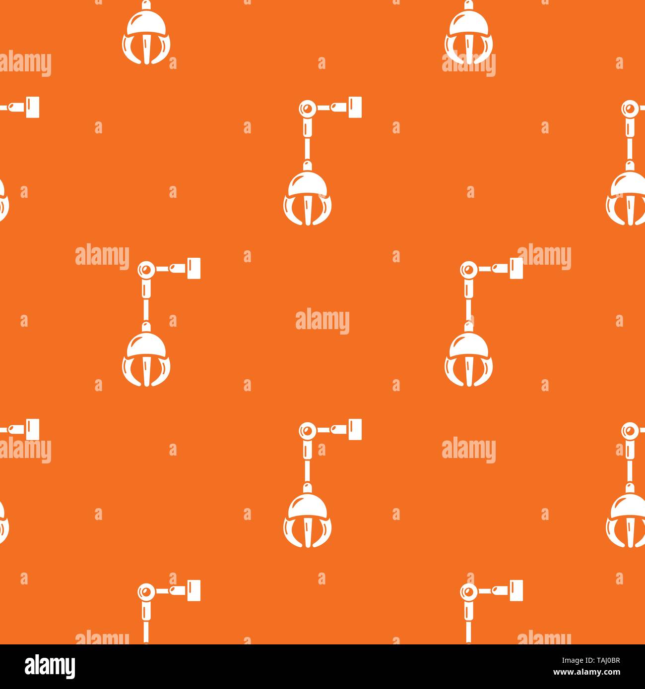 Mechanical grabber pattern vector orange Stock Vector