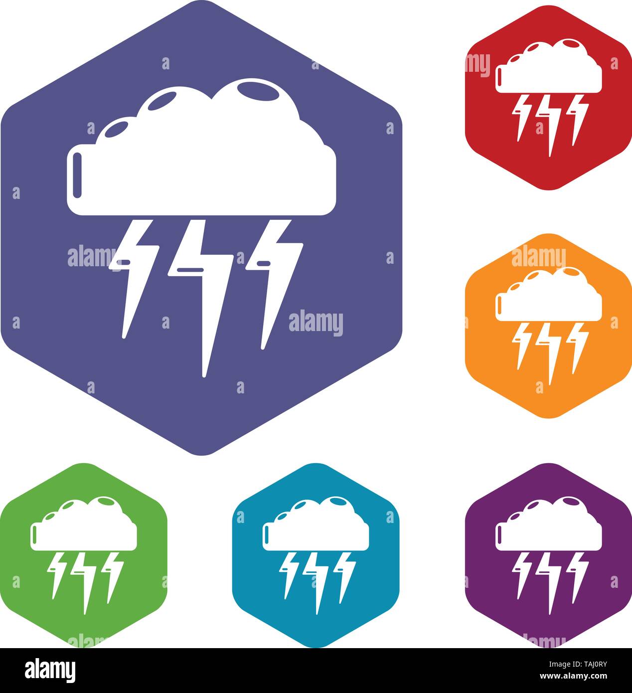 Atmospheric electricity icons vector hexahedron Stock Vector