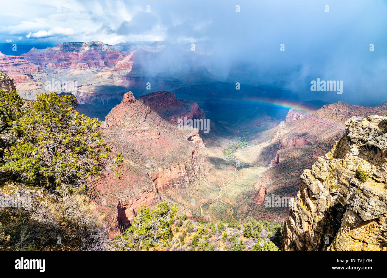 Rainbow above the Grand Canyon in Arizona, USA Stock Photo - Alamy