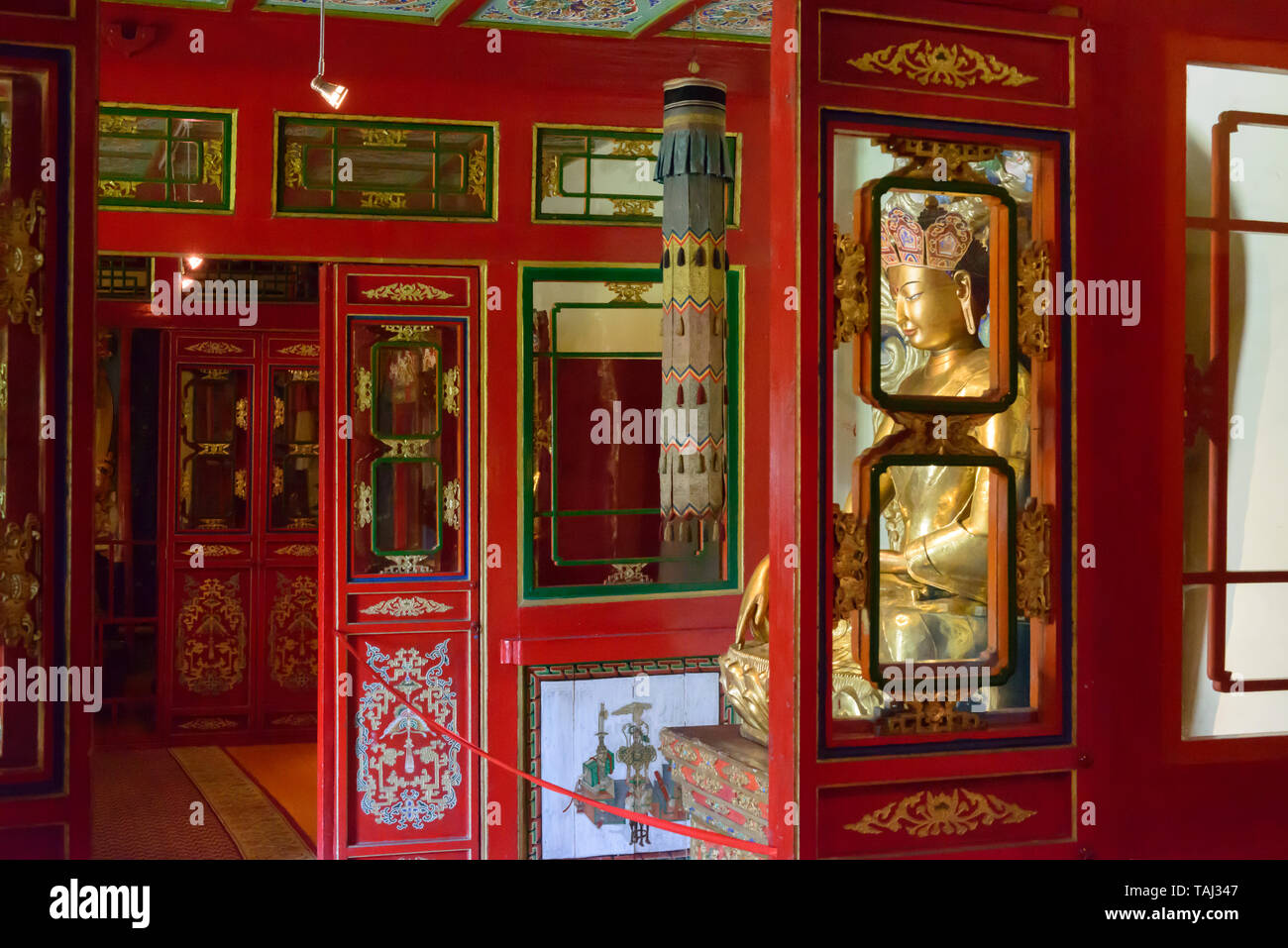Winter Palace of the Bogd Khan in Ulaanbaatar, Mongolia.The interior of ...