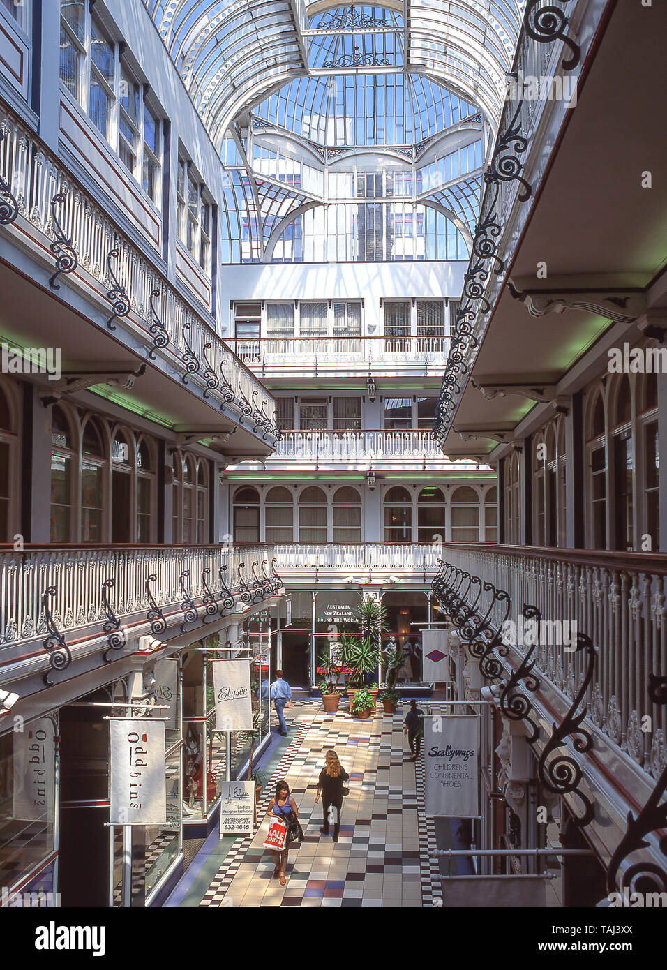 Interior of Victorian Barton Shopping Arcade, Deansgate, Manchester, Greater Manchester, England, United Kingdom Stock Photo