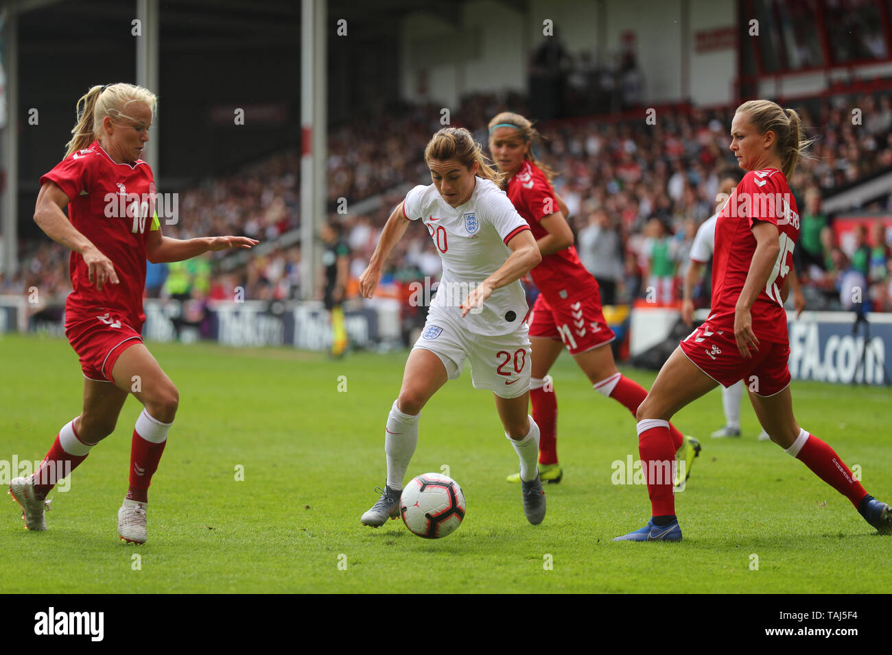 Walsall, United Kingdom. 25 May 2019. Karen Carney of England  during Women's International Friendly between England Women and Denmark Women at Bank's Stadium , Walsall,  on 25 May 2019 Stock Photo