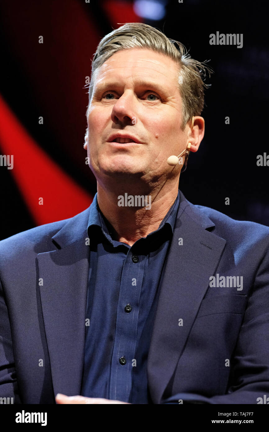 Hay Festival, Hay on Wye, Powys, Wales, UK - Saturday 25th May 2019 - Keir Starmer MP the Labour Party Shadow Brexit Secretary on stage talking about Brexit Britain on Day 3 of this years Hay Festival.  Photo Steven May / Alamy Live News Stock Photo