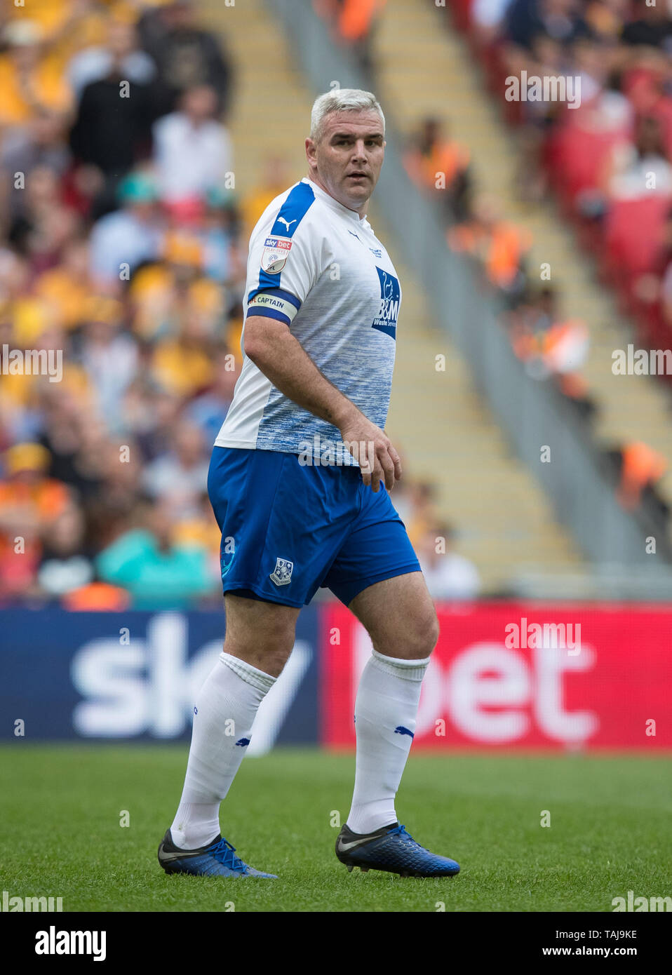 London, UK. 25th May, 2019. Steve McNulty of Tranmere Rovers during the Sky Bet League 2 Play-Off FINAL match between Newport County and Tranmere Rovers at Wembley Stadium, London, England on 25 May 2019. Photo by Andy Rowland. Credit: PRiME Media Images/Alamy Live News Stock Photo
