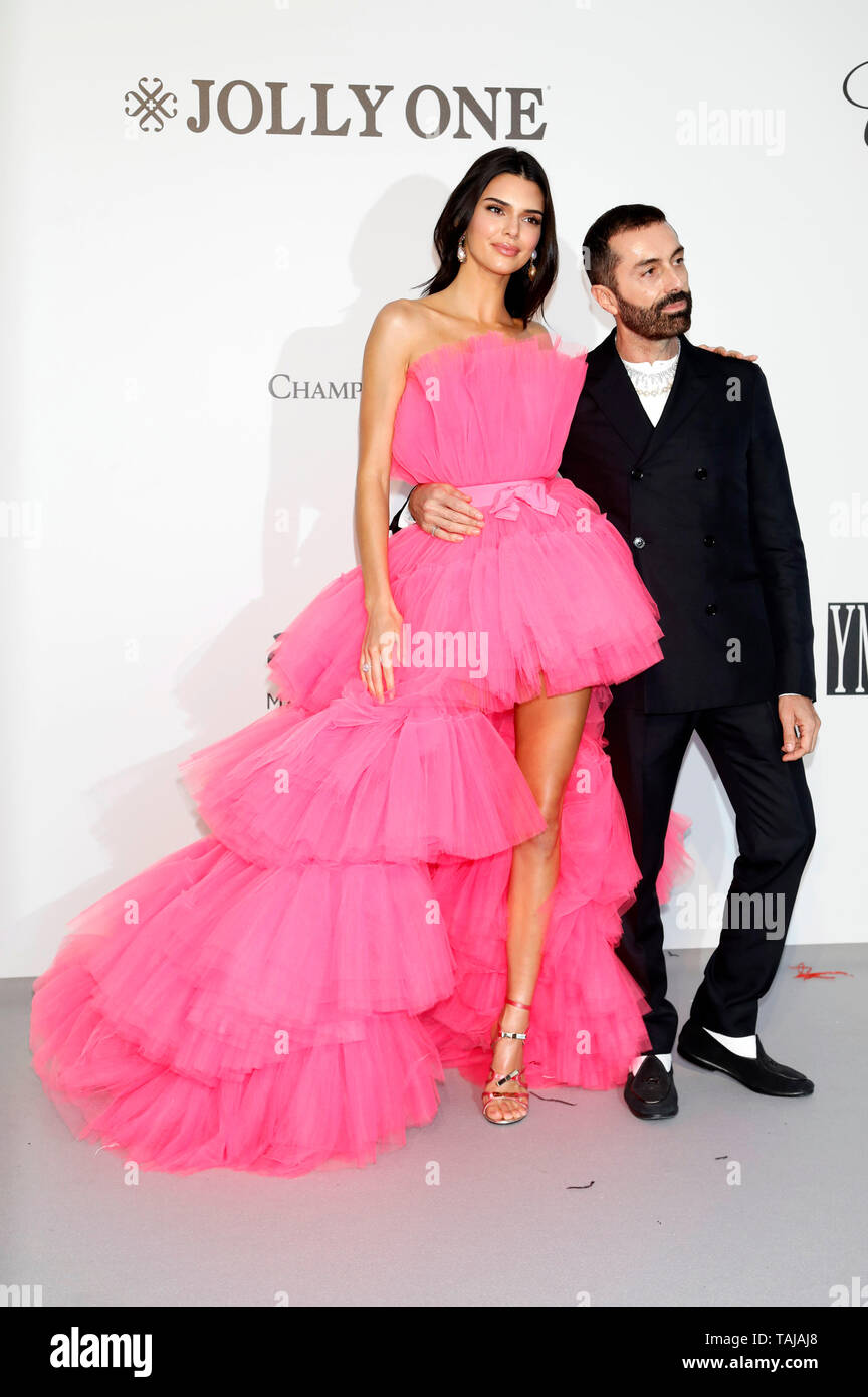 Kendall Jenner and Giambattista Valli attending the 26th amfAR's Cinema Against Aids Gala during the 72nd Cannes Film Festival at Hotel du Cap-Eden-Roc on May 23, 2019 in Antibes Stock Photo
