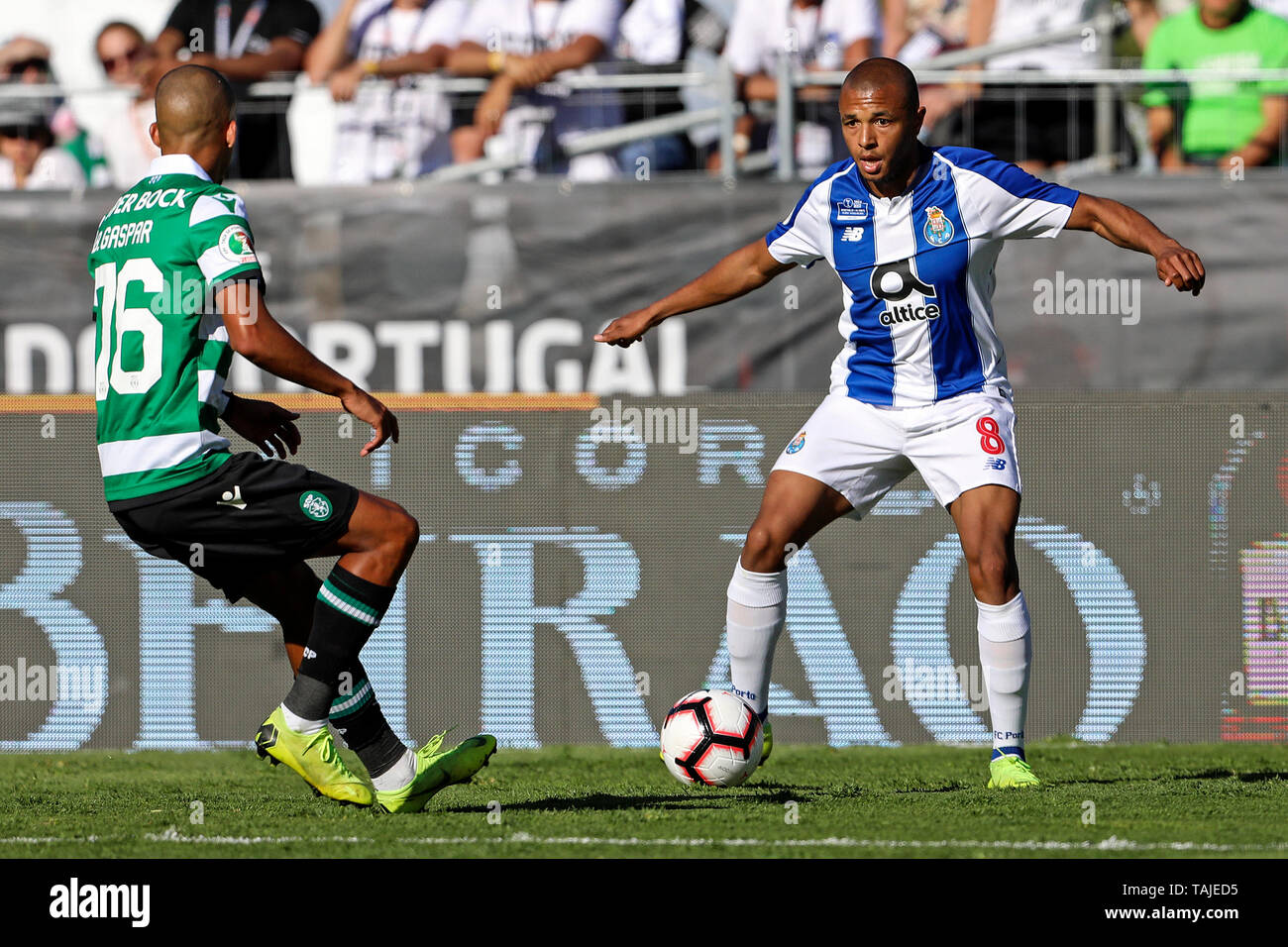 Yacine Brahimi of FC Porto in action during the Cup of Portugal Placard 2018/2019, Final - football match between Sporting CP vs FC Porto. (Final score: Sporting CP 2(5) - 2(4) FC Porto Stock Photo