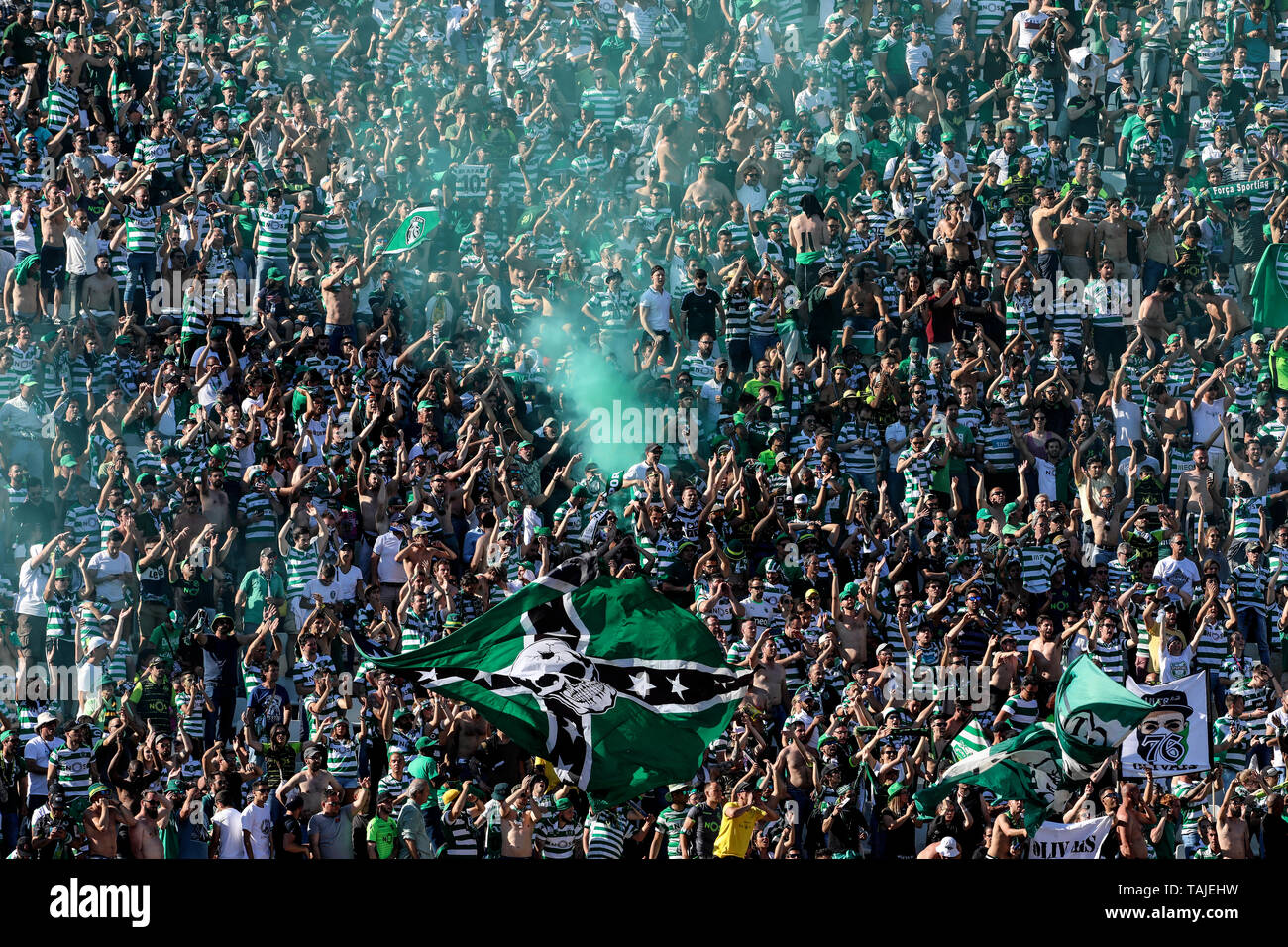 Sporting CP supporters during the Cup of Portugal Placard 2018/2019, Final  - football match between Sporting CP vs FC Porto. (Final score: Sporting CP  2(5) - 2(4) FC Porto Stock Photo - Alamy