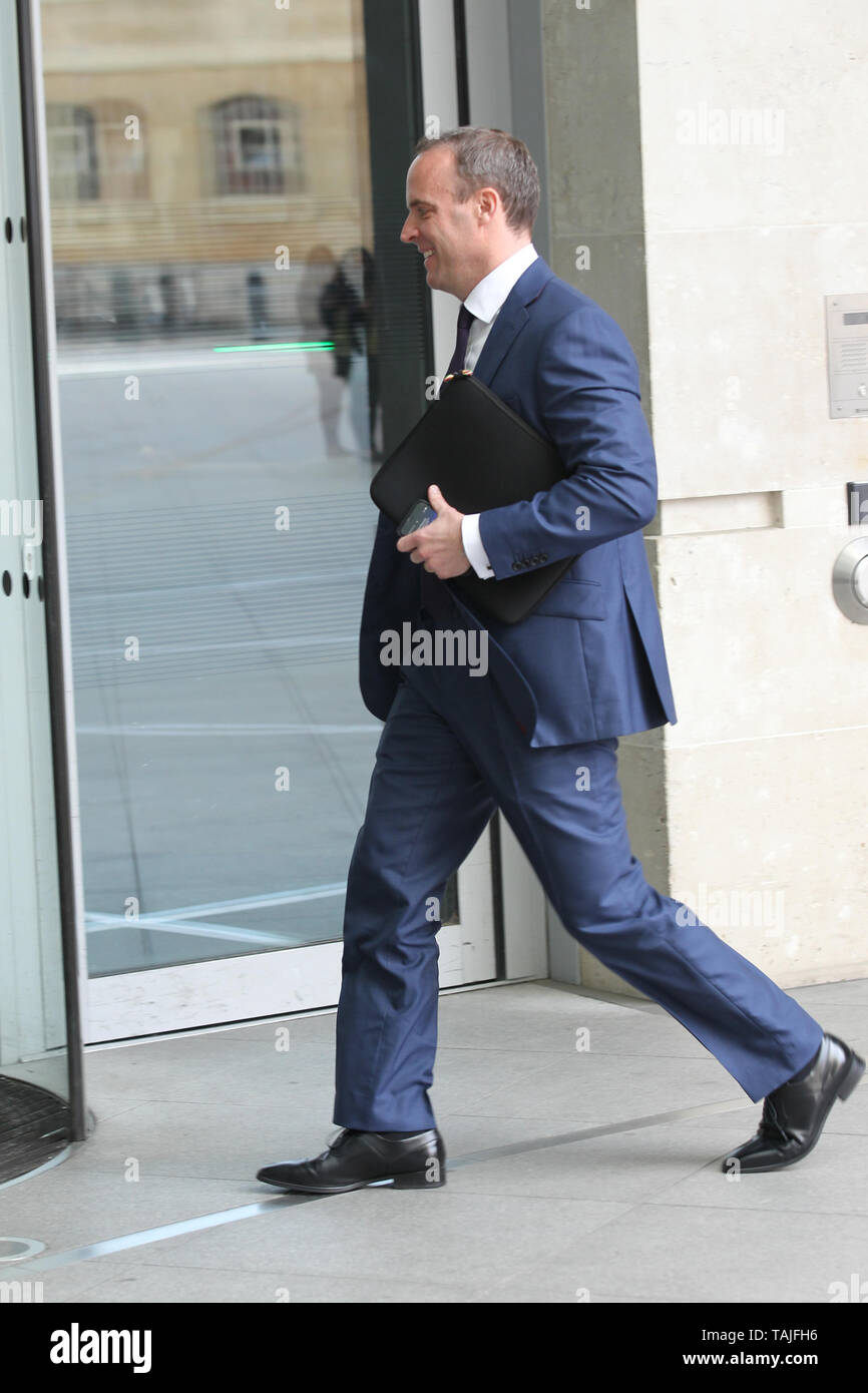 Raab Mp London, UK. 26th May 2019. Dominic Raab MP seen at the BBC studios in ...