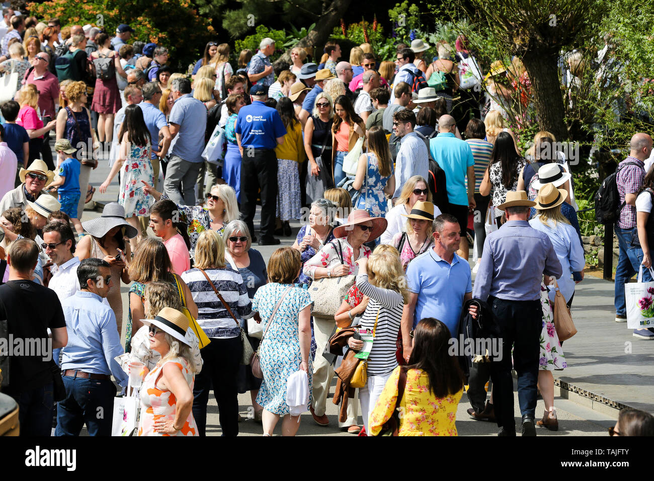 London, UK. 26th May 2019. Large crowd of visitors at the RHS Chelsea Flower Show on the final day of the show. The Royal Horticultural Society Chelsea Flower Show is an annual garden show held in the grounds of the Royal Hospital Chelsea in West London since 1913.  Credit: Dinendra Haria/Alamy Live News Stock Photo