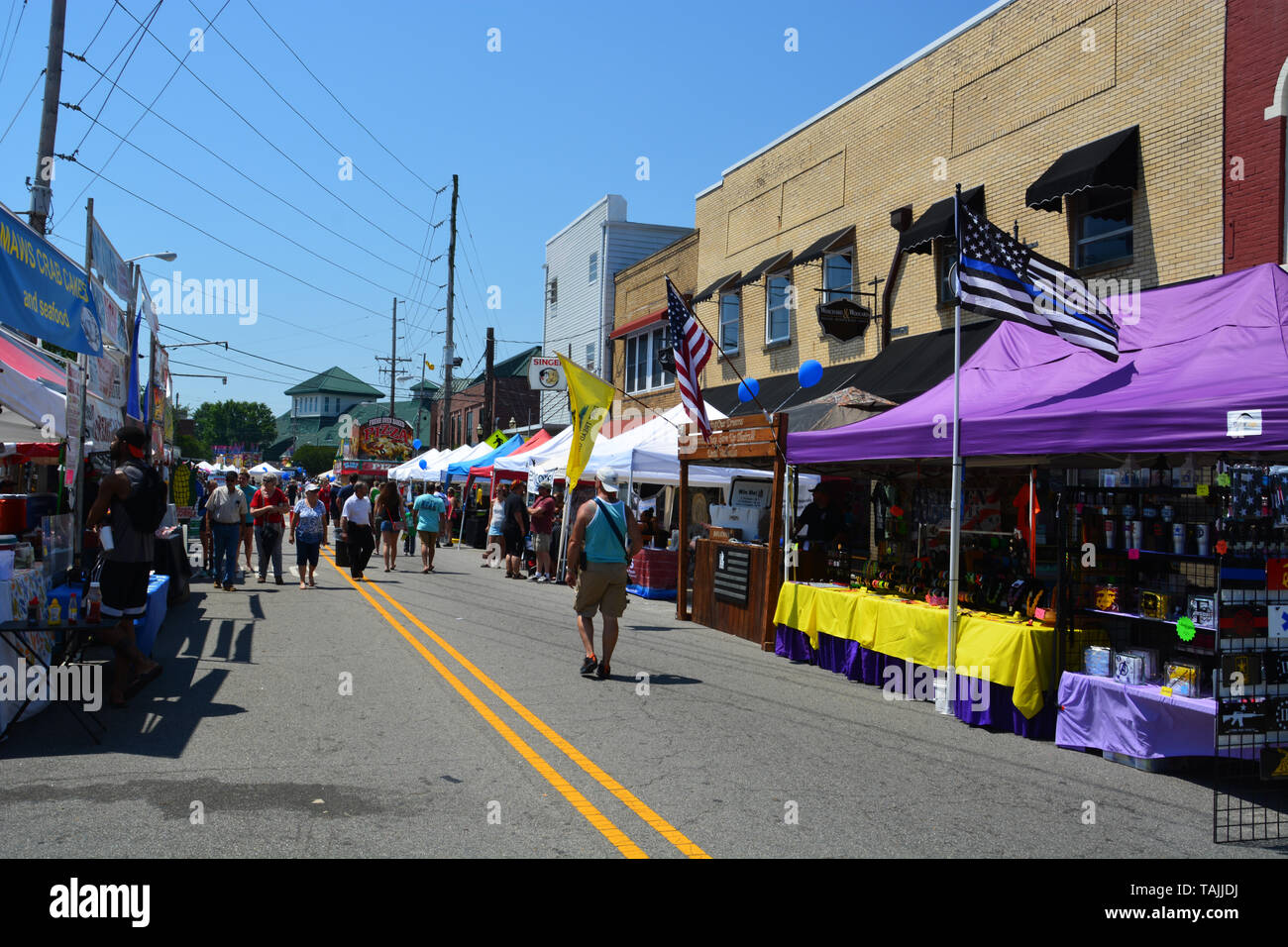 Visitors check out the vendors at Elizabeth Cities annual summer Potato